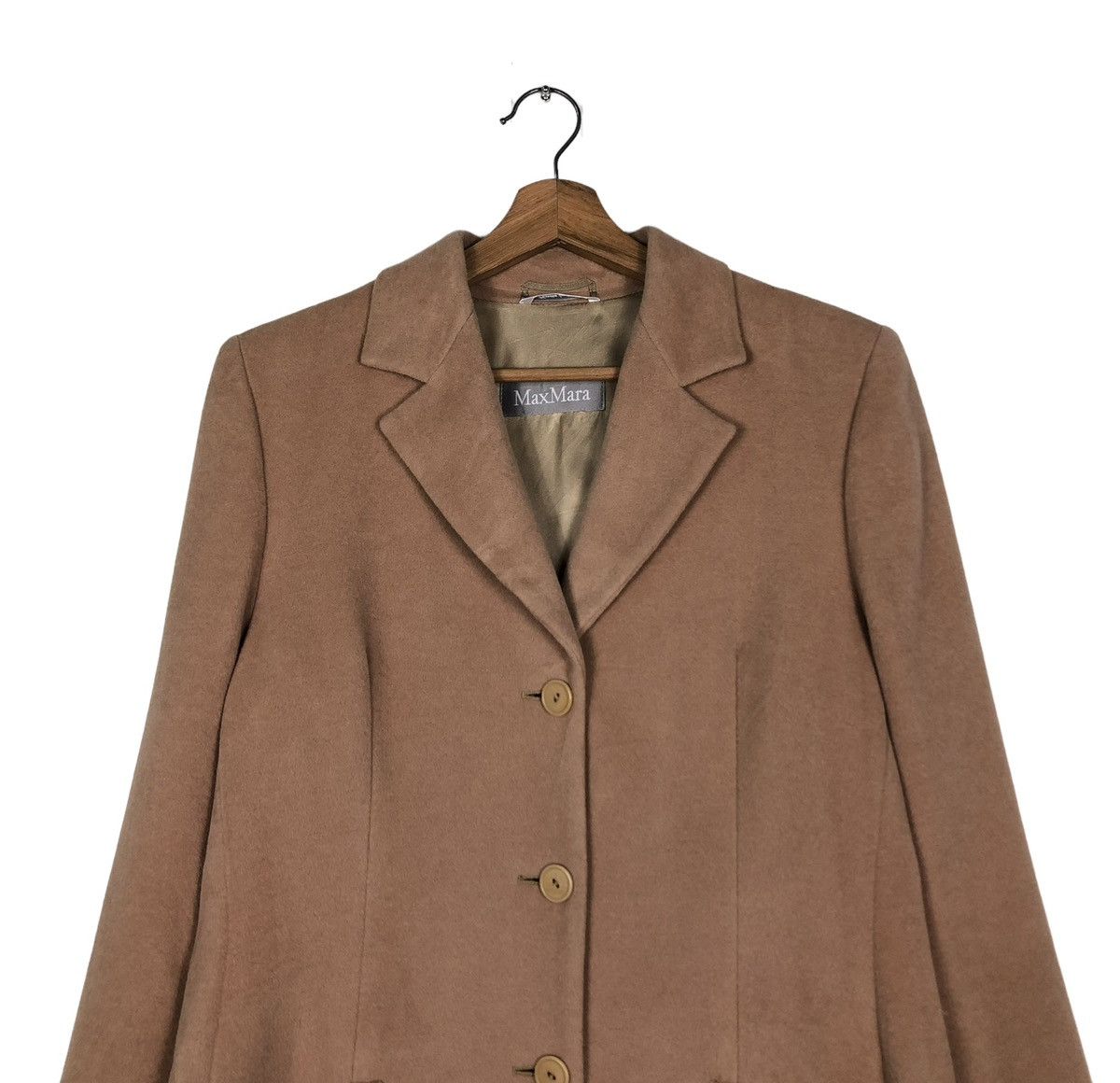 Japanese Brand 🔥VINTAGE LONG JACKET WOOL HERRINGBONE MAX MARA Size M / US 6-8 / IT 42-44 - 3 Thumbnail
