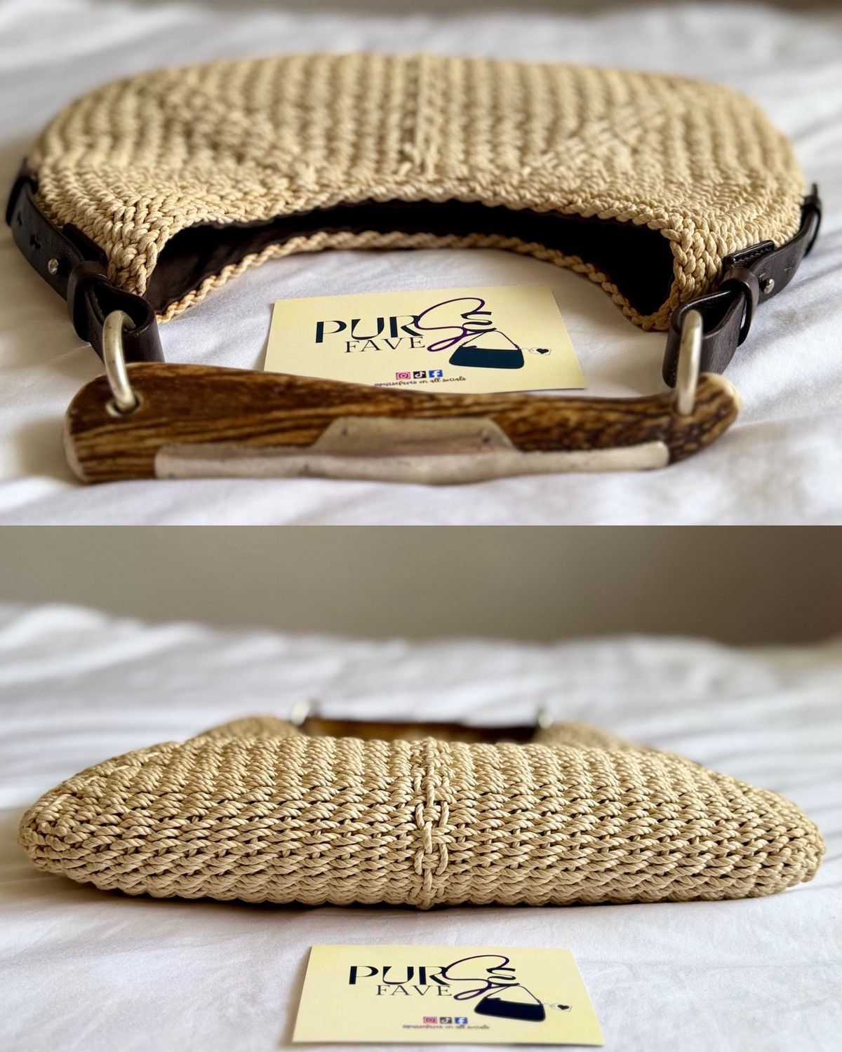Yves Saint Laurent Yves Saint Laurent Mombasa Raffia Tom Ford Hobo Shoulder Bag Size ONE SIZE - 21 Thumbnail