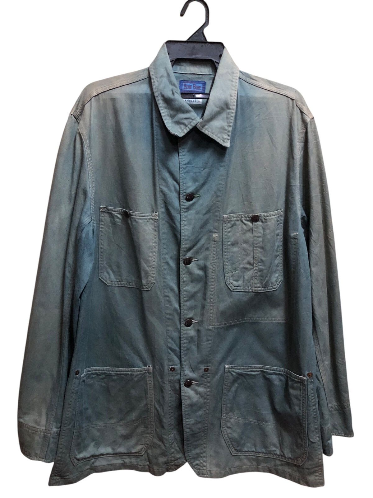 Blue Blue Japan Stunning Blue Blue Arigato Sun Faded Chore Workwear Jacket Size US L / EU 52-54 / 3 - 1 Thumbnail