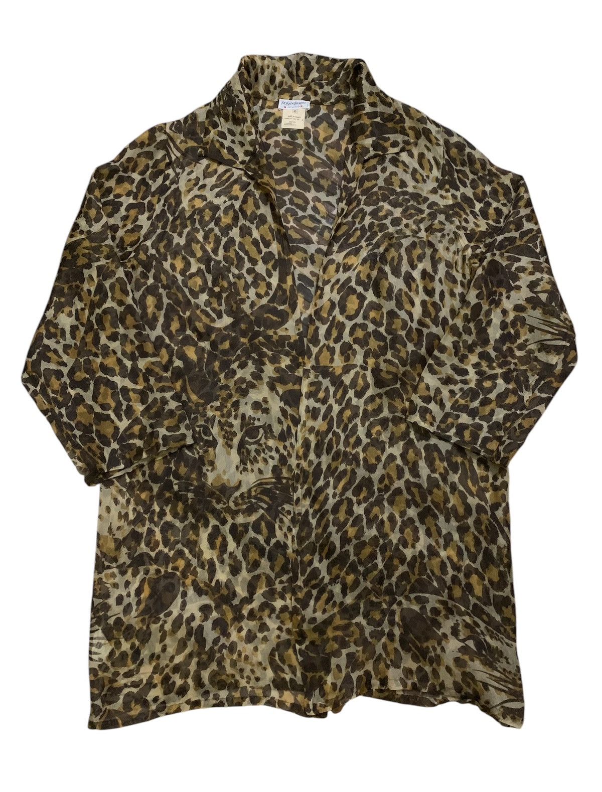 Yves Saint Laurent 💥Yves Saint Laurent Leopard Cardigan Light Jacket Size L / US 10 / IT 46 - 4 Thumbnail