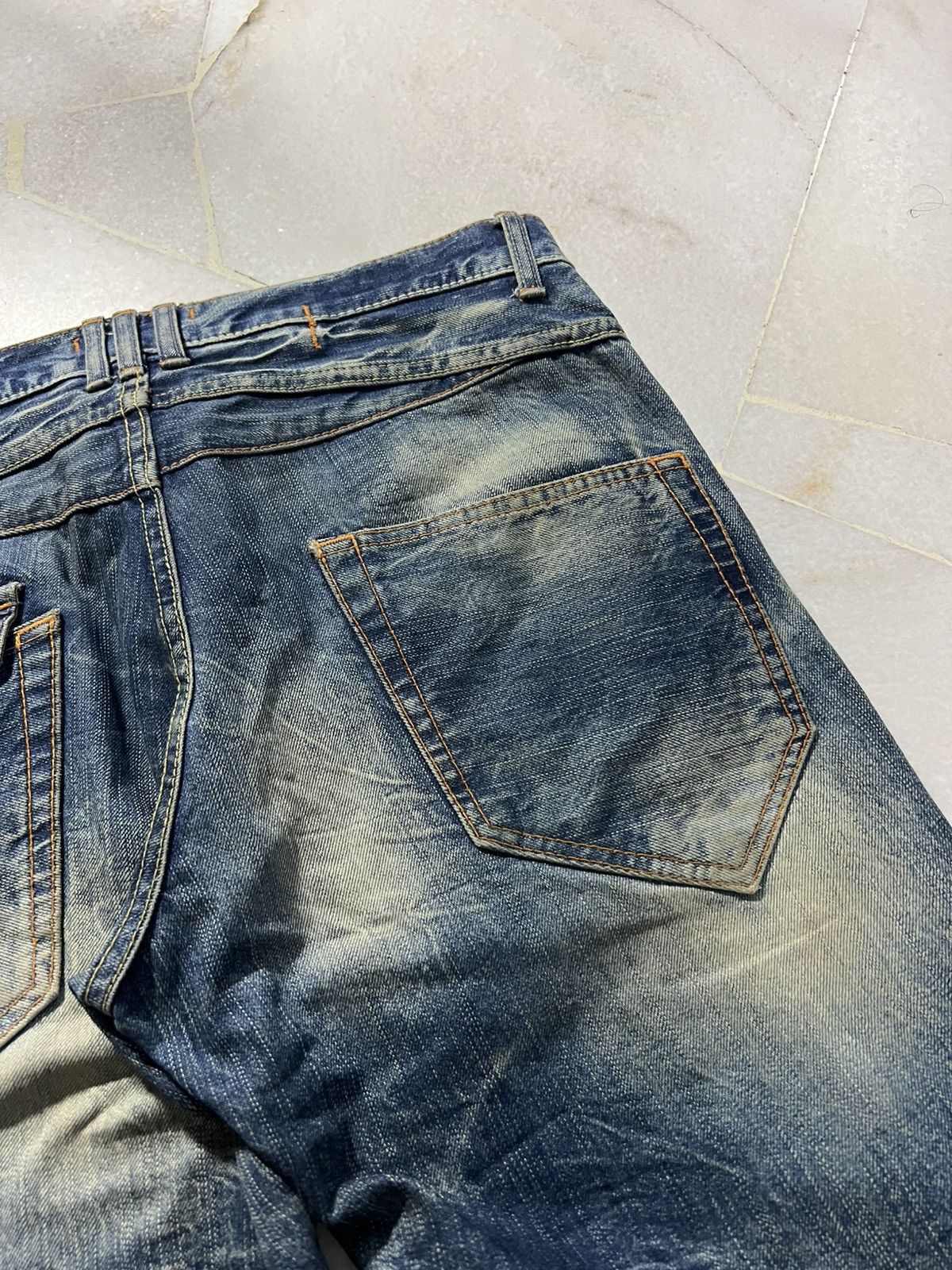Blue Blue Japan 💥Flare Punk💥Vintage 90’s Blue Way Distress Rusty Mud Wash Size US 31 - 14 Thumbnail