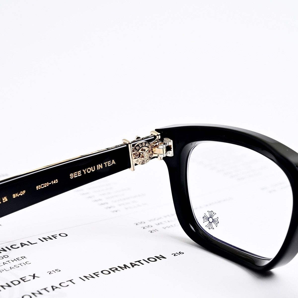 Chrome Hearts CHROME HEARTS SEE YOU IN TEA BLACK 18K GOLD PLATED GLASSES Size ONE SIZE - 7 Thumbnail