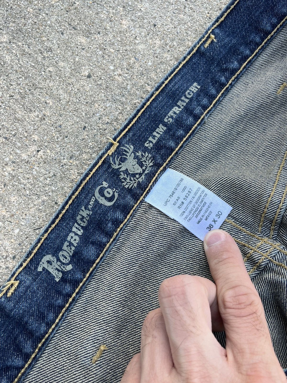 JNCO × Japanese Brand Crazy Roebuck & Co. Wash Slim Straight Jeans Size US 36 / EU 52 - 5 Thumbnail