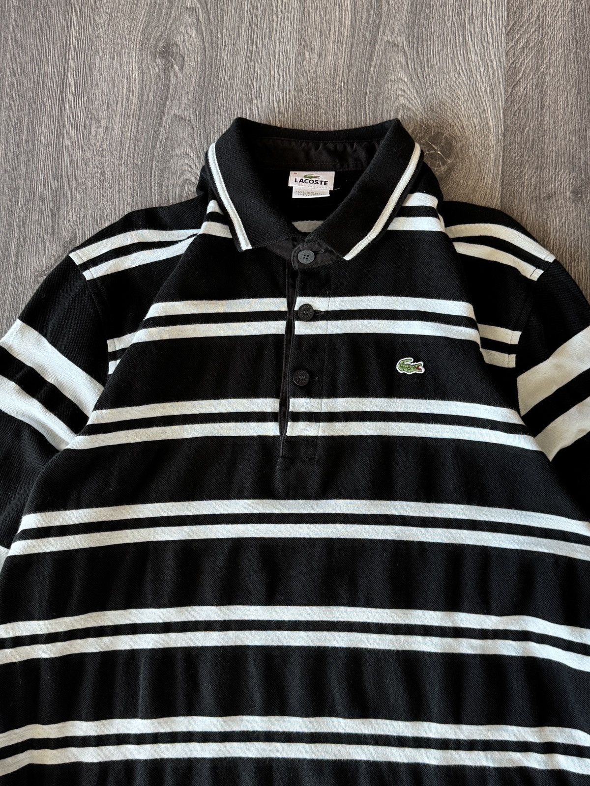 Lacoste Y2K Vintage Lacoste Rugby Striped Longsleeve Sweatshirt Size US XL / EU 56 / 4 - 3 Thumbnail