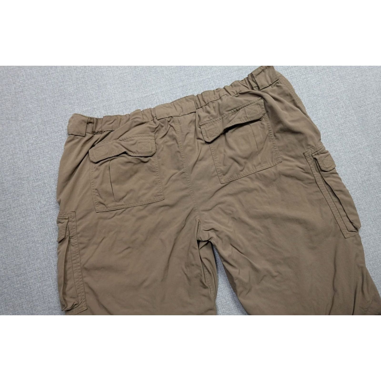 Duluth Trading Company Duluth Trading Co Cargo Pants Mens 42x34 Brown Nylon Elastic Waist Pockets Quick Dry Workwear Size US 42 / EU 58 - 2 Thumbnail
