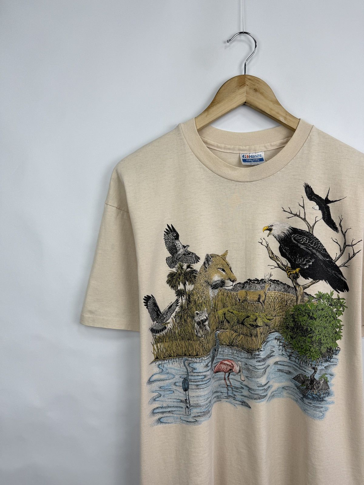 Hanes 🇺🇸 Vintage 1989 Aboriginal Art Animals T-Shirt Single Stitch Size US XL / EU 56 / 4 - 2 Thumbnail