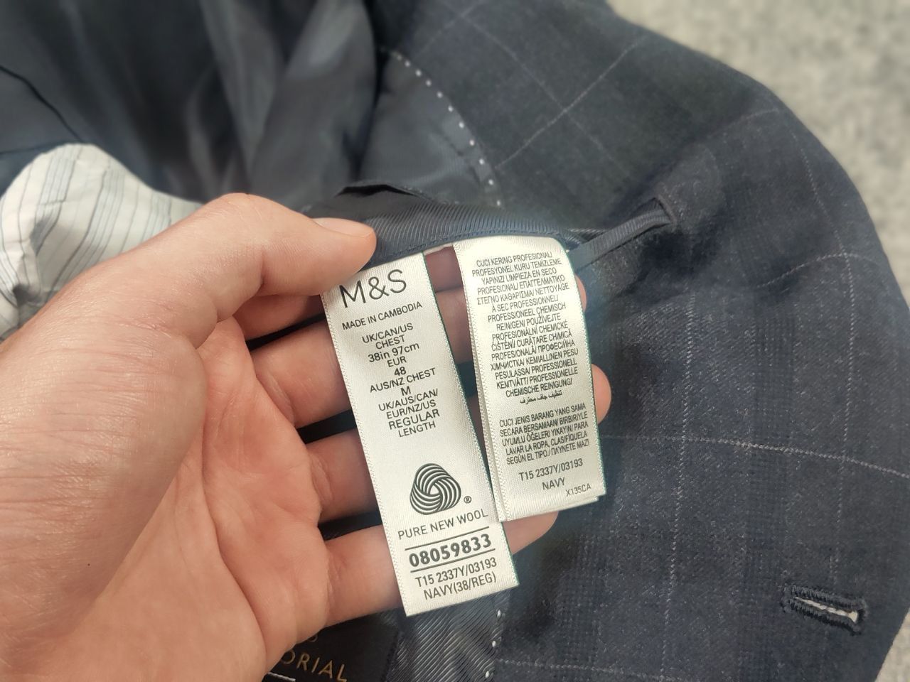 Marks & Spencer Marks & Spencer By Alfred Brown Wool Navy suit Blazer Pants Size 48L - 23 Thumbnail