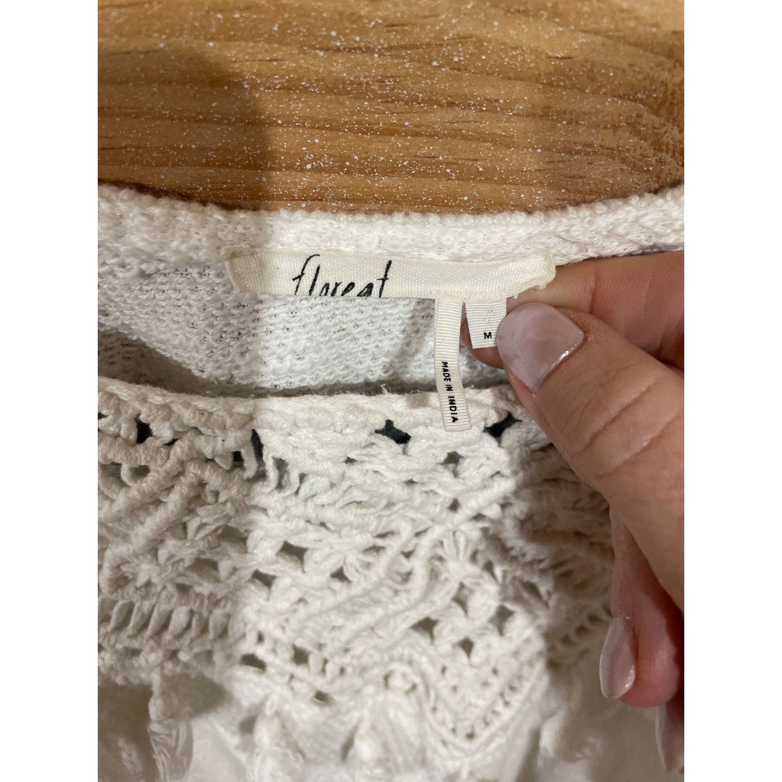 Anthropologie Anthropologie Floreat Macrame Crochet Knit White Sweater, M Size M / US 6-8 / IT 42-44 - 4 Thumbnail