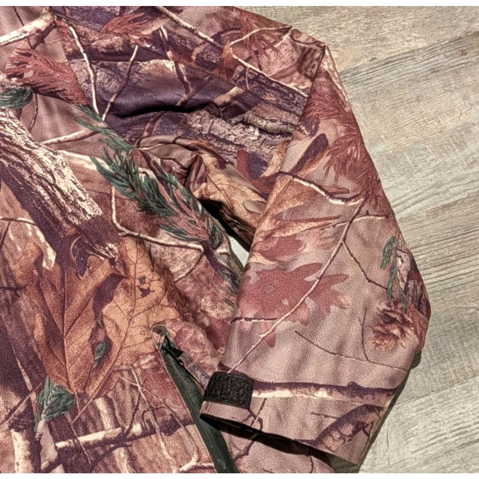 Realtree 10X Jacket Mens L Camouflage Hooded Full Zip Hunting Realtree AP Storm Flap Coat Size US L / EU 52-54 / 3 - 3 Thumbnail