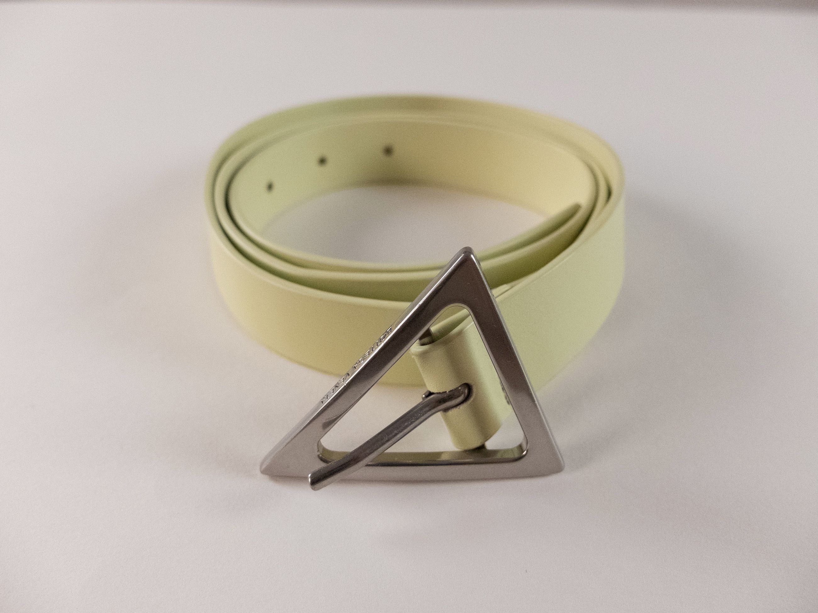 Bottega Veneta BOTTEGA VENETA green triangle buckle leather belt 36 95 Size 36 - 1 Thumbnail