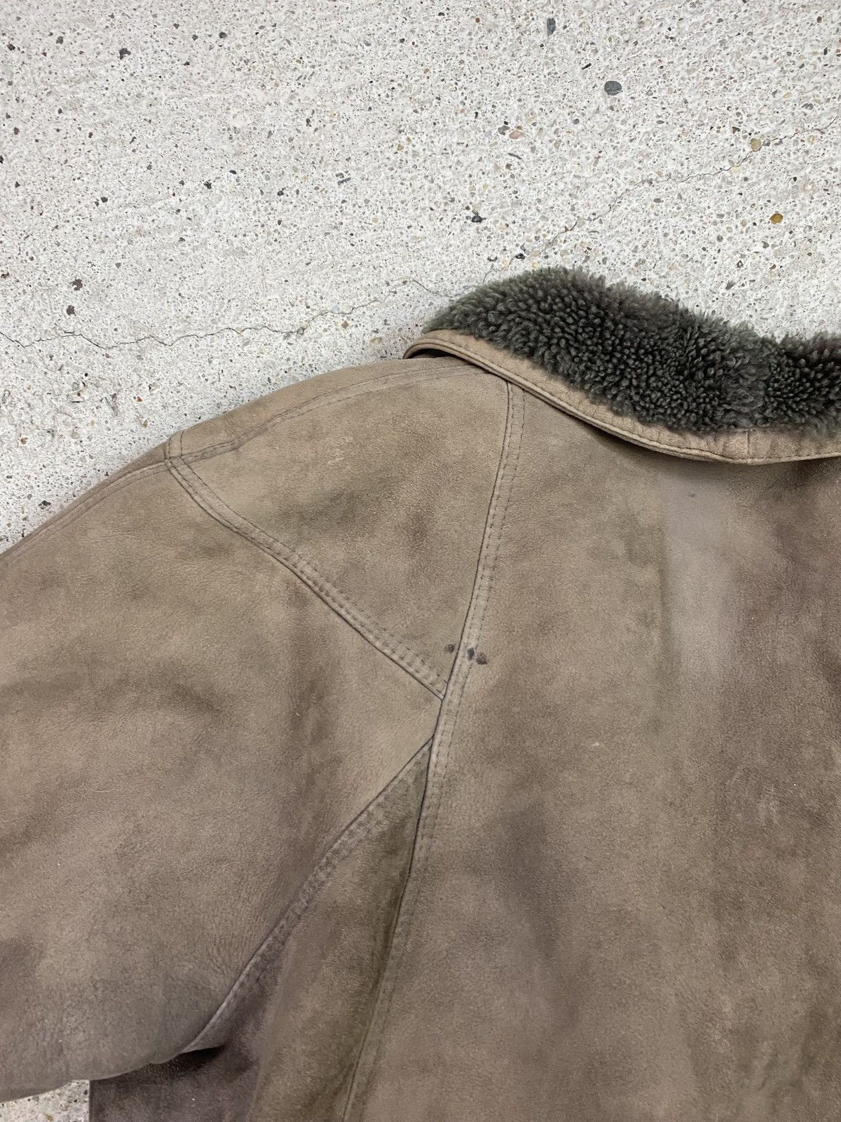 Vintage Shearling leather jacket brown warm made in italy Size US L / EU 52-54 / 3 - 7 Thumbnail