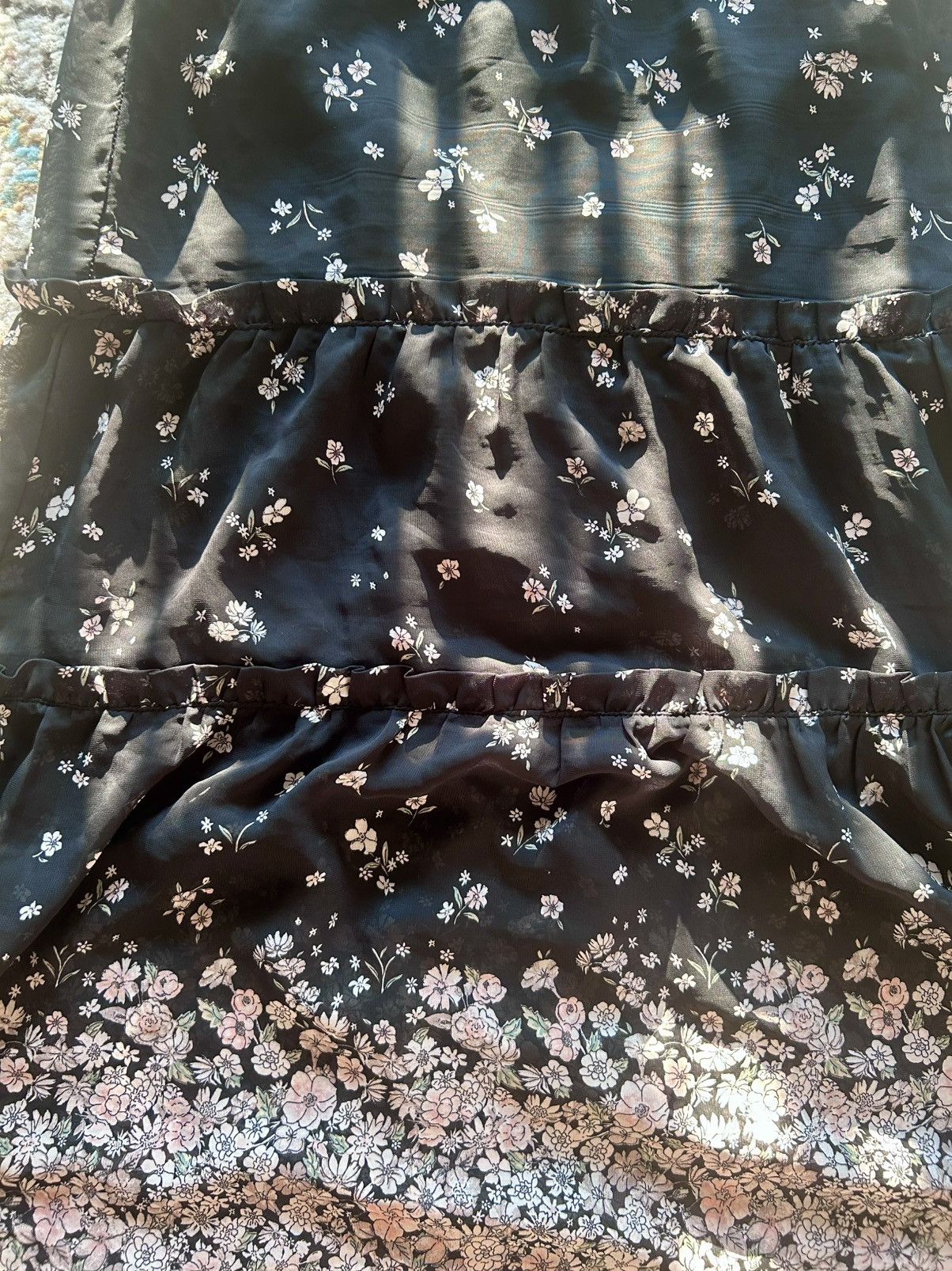 Other Sienna Sky Black and Silver Tiered Maxi Skirt Size 27" / US 4 / IT 40 - 5 Thumbnail