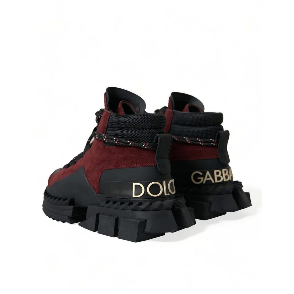 Dolce & Gabbana Dolce & Gabbana Burgundy Leather High Top Sneakers Size US 6 / EU 39 - 4 Thumbnail