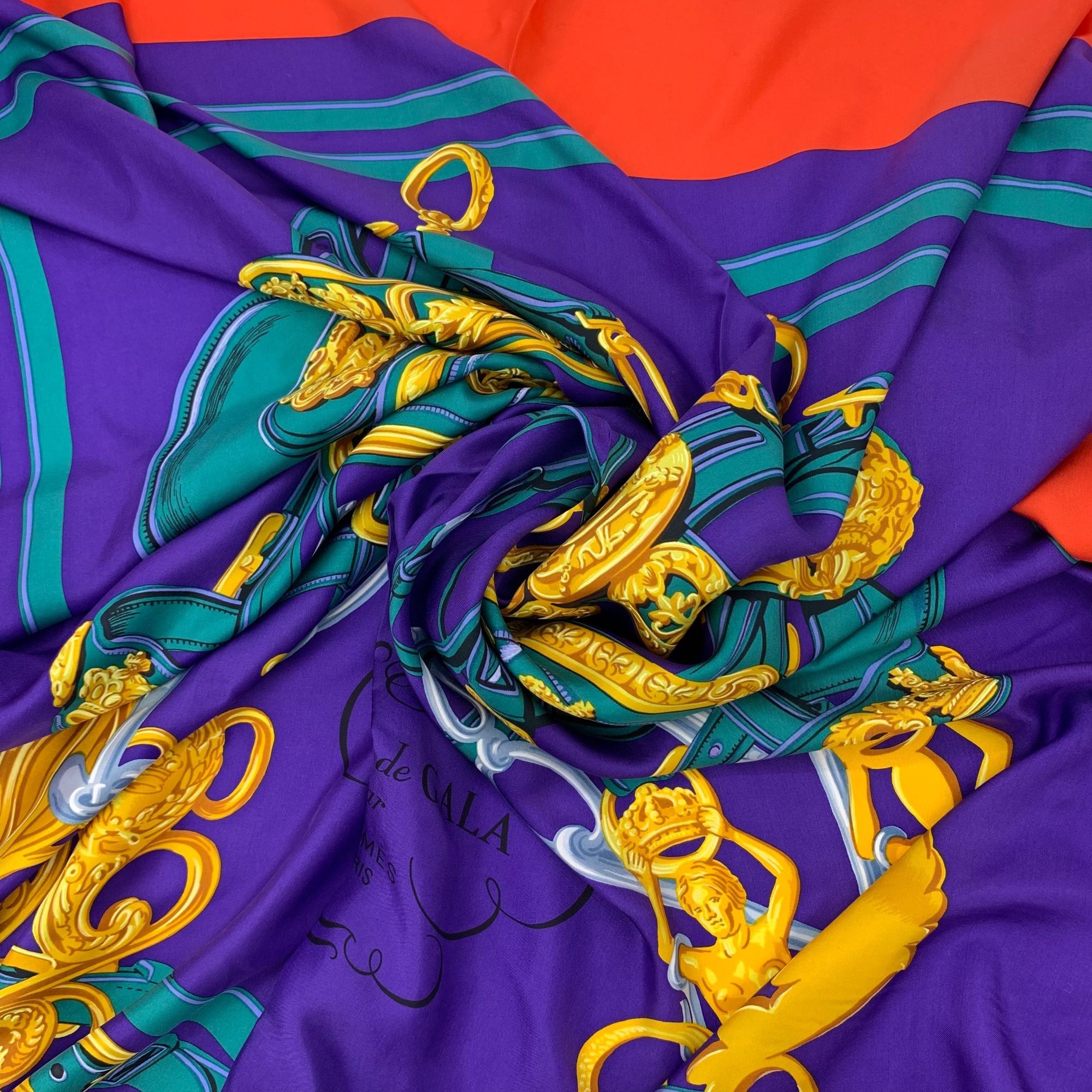 Hermes Hermès Made In France Brides De Gala 100% Silk Scarf Purple/ Size ONE SIZE - 5 Thumbnail