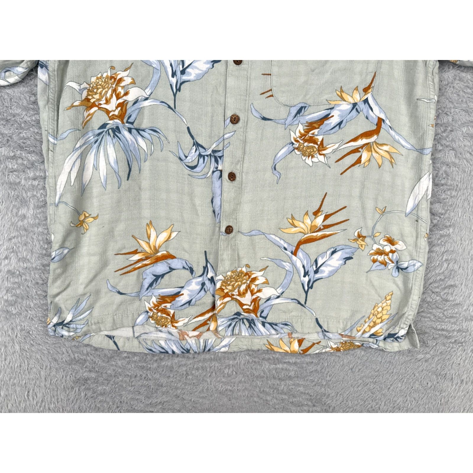 Paradise Basic Options Shirt Adult Medium Blue Floral Hawaiian Short Sleeve Button-Up Collared Mens Size US M / EU 48-50 / 2 - 5 Thumbnail