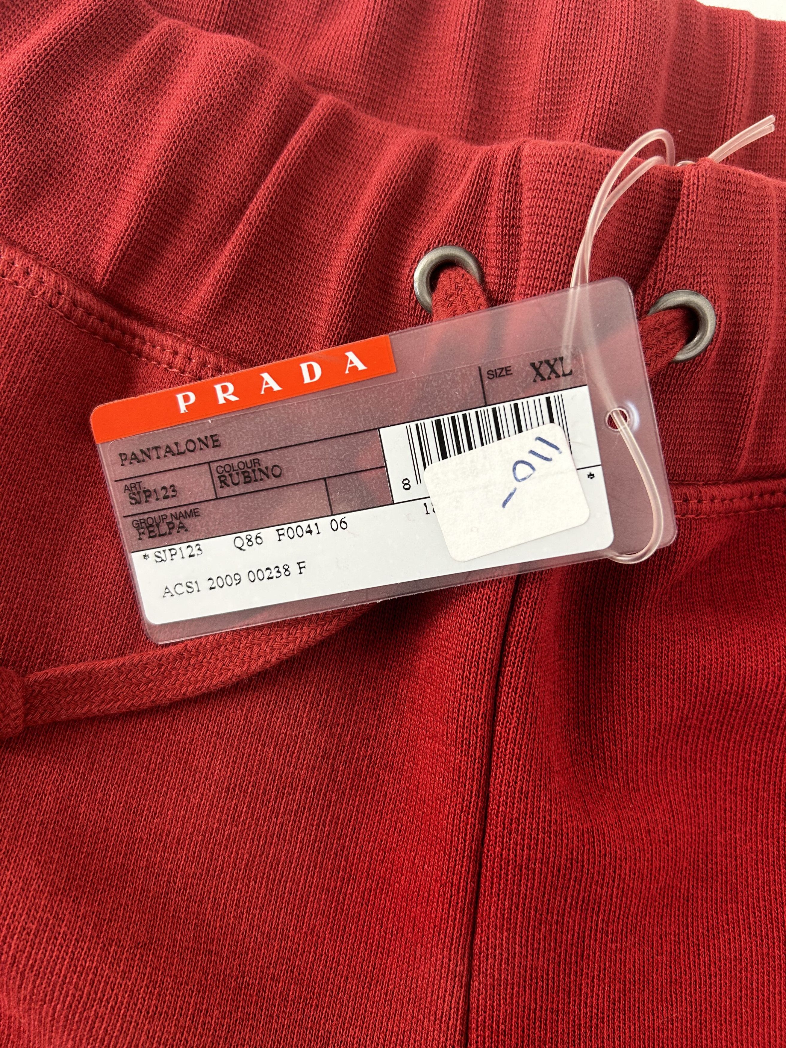 Prada Prada Linea Rossa Red JerseyTrackPantsWith'RED LINE'Branding Size US 30 / EU 46 - 4 Thumbnail
