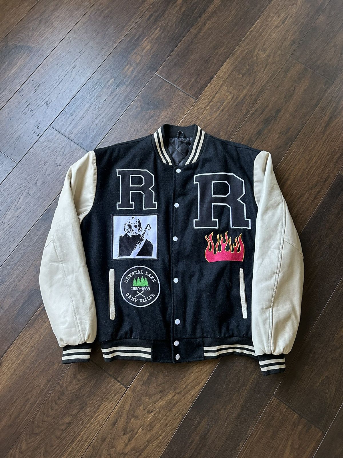 Japanese Brand Black Varsity Jacket Size US L / EU 52-54 / 3 - 1 Thumbnail