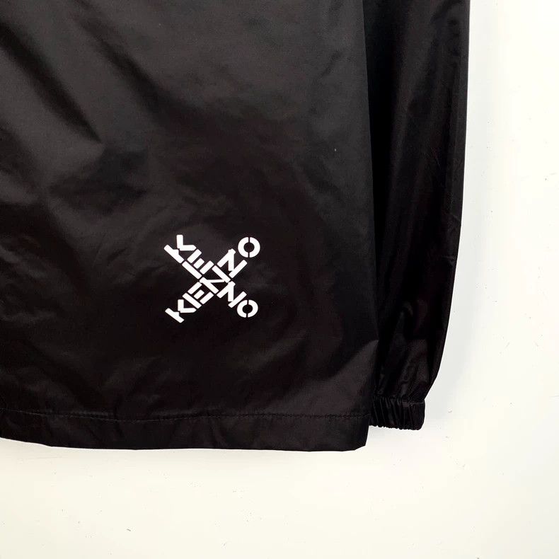 Kenzo KENZO Black logo letter print hoodie zipper windbreaker co Size US M / EU 48-50 / 2 - 4 Thumbnail