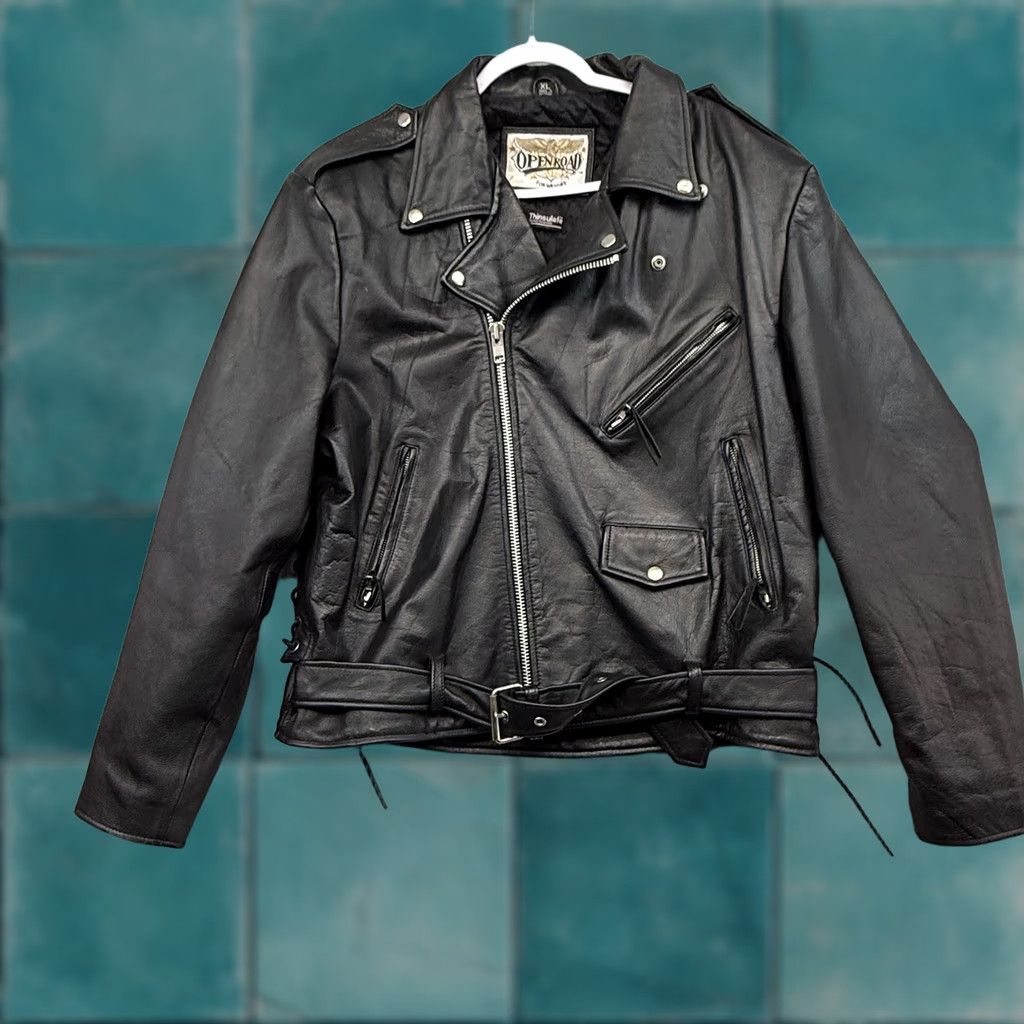 Vintage VINTAGE Wilsons Black Leather Heavy Biker Motorcycle Jacket XL Moto Insulated Size US XL / EU 56 / 4 - 1 Thumbnail