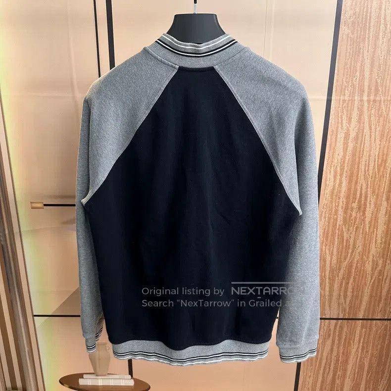 Hermes Hermes Black and Gray Contrast Embroidered Baseball Jacket Size XL / US 12-14 / IT 48-50 - 2 Thumbnail