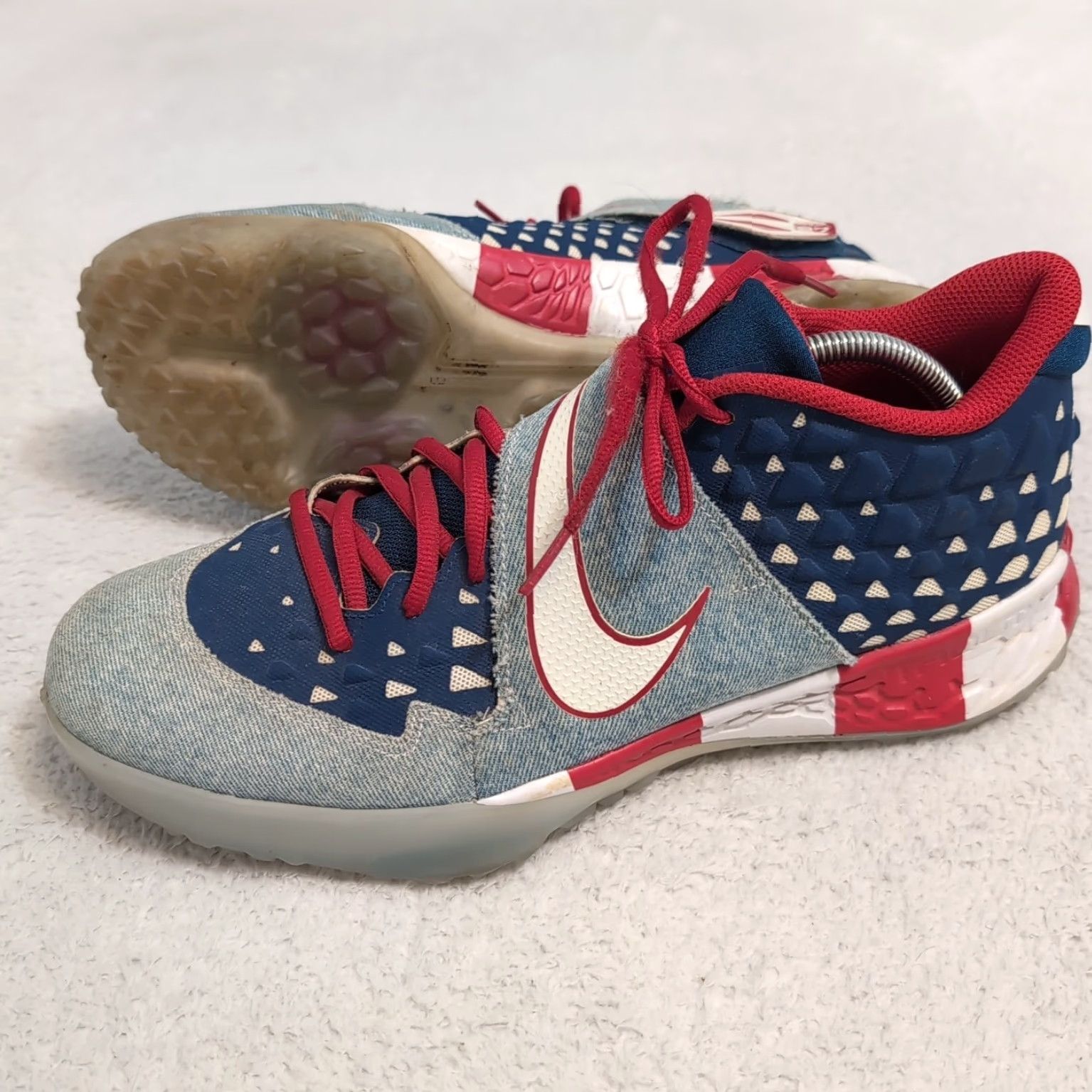 Nike Nike Force Zoom Trout 6 PRM Sneaker Men Size 11.5 Blue Suede 2020 Retro 4th July USA Flag Comfort Size US 12 / EU 45 - 2 Thumbnail
