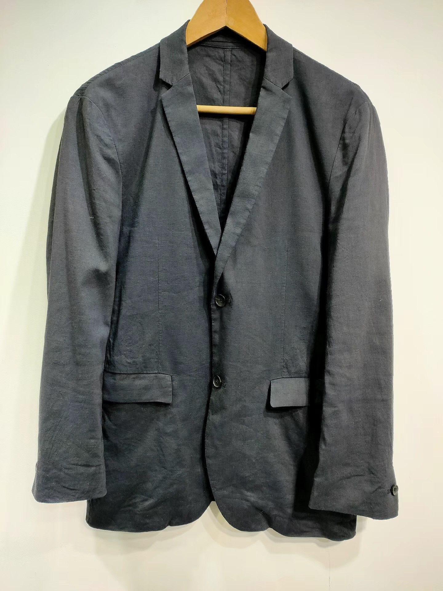 Theory Theory Men's Black Linen Blazer K29 Size US M / EU 48-50 / 2 - 1 Thumbnail