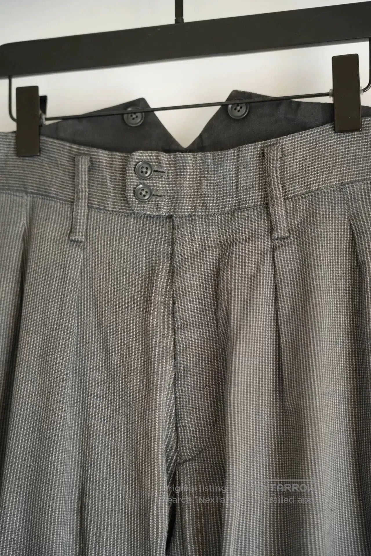 Yohji Yamamoto Yohji Yamamoto Gray Stripe Tailored Pants. Size US 42 / EU 58 - 4 Thumbnail
