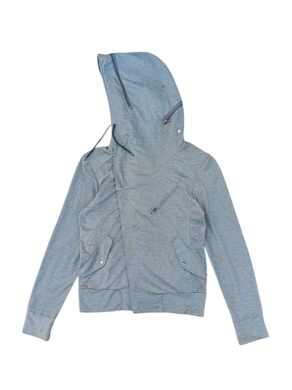 Japanese Brand Blue tornado japan asymmetric zipper hoodie Size US M / EU 48-50 / 2 - 11 Thumbnail