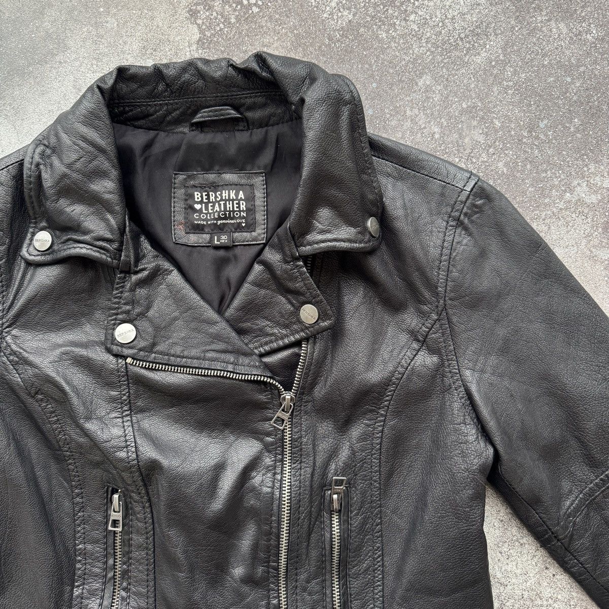 20471120 Bershka Vintage Y2K Leather Biker 3/4 Sleeve Cropped Jacket Size S / US 4 / IT 40 - 7 Thumbnail