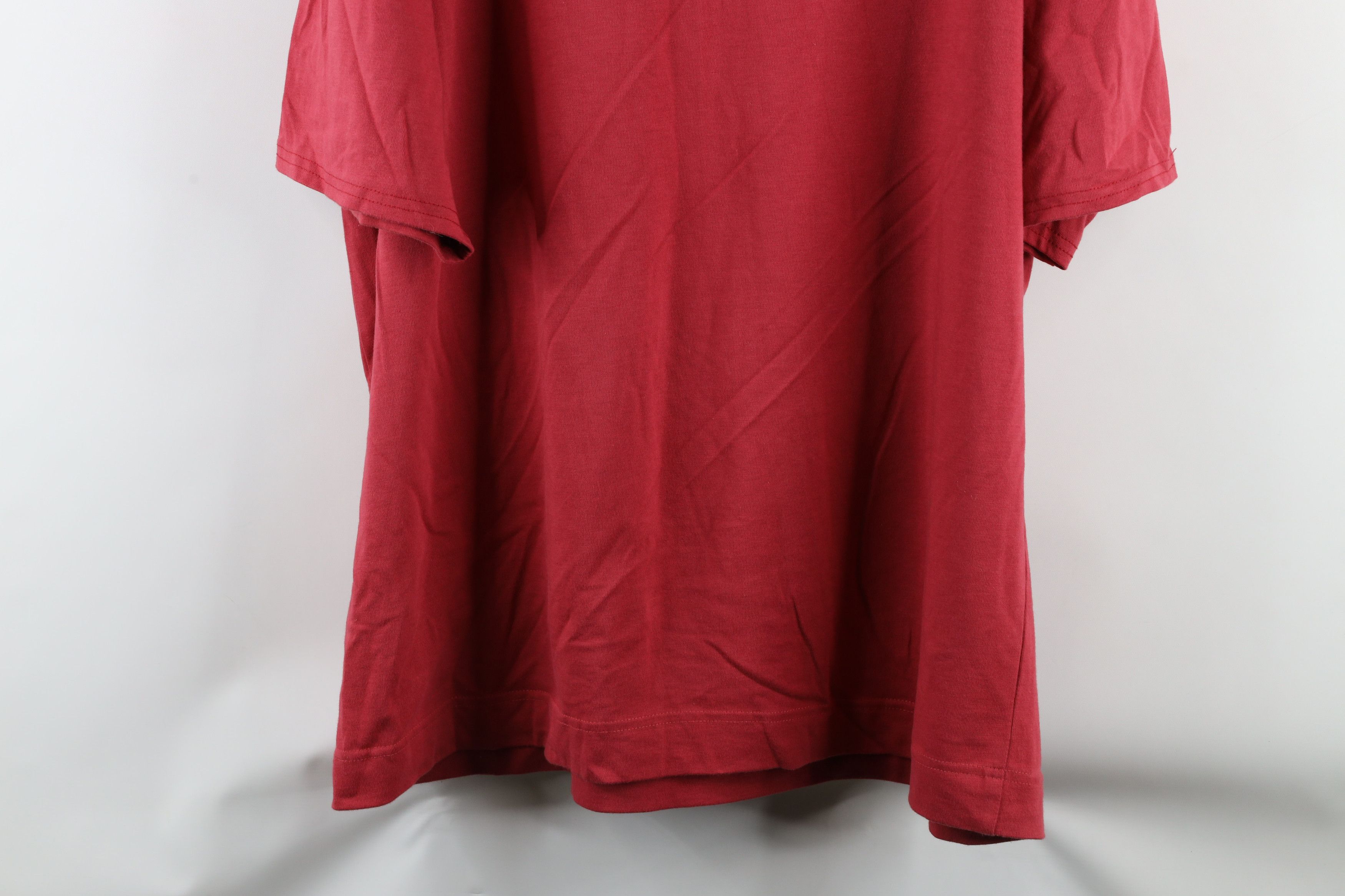 Evisu × Vintage Vtg 90s Evisu Jeans Logo Short Sleeve T-Shirt Red Cotton Size US XL / EU 56 / 4 - 11 Thumbnail