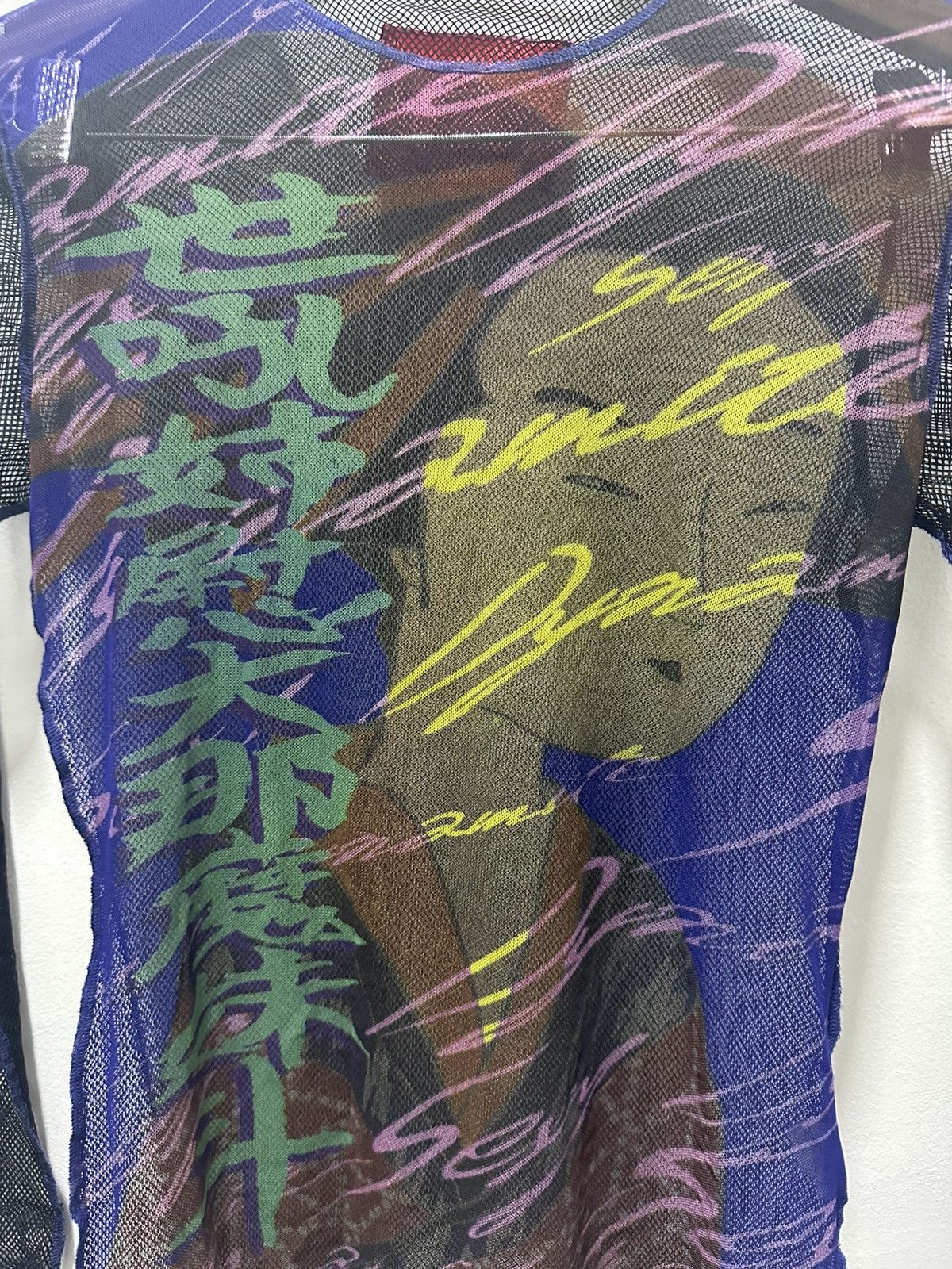 Japanese Brand × Seditionaries Rare Sexy Dynamite Mesh Shirt Punk Script Geisha Full Print Size S / US 4 / IT 40 - 4 Thumbnail