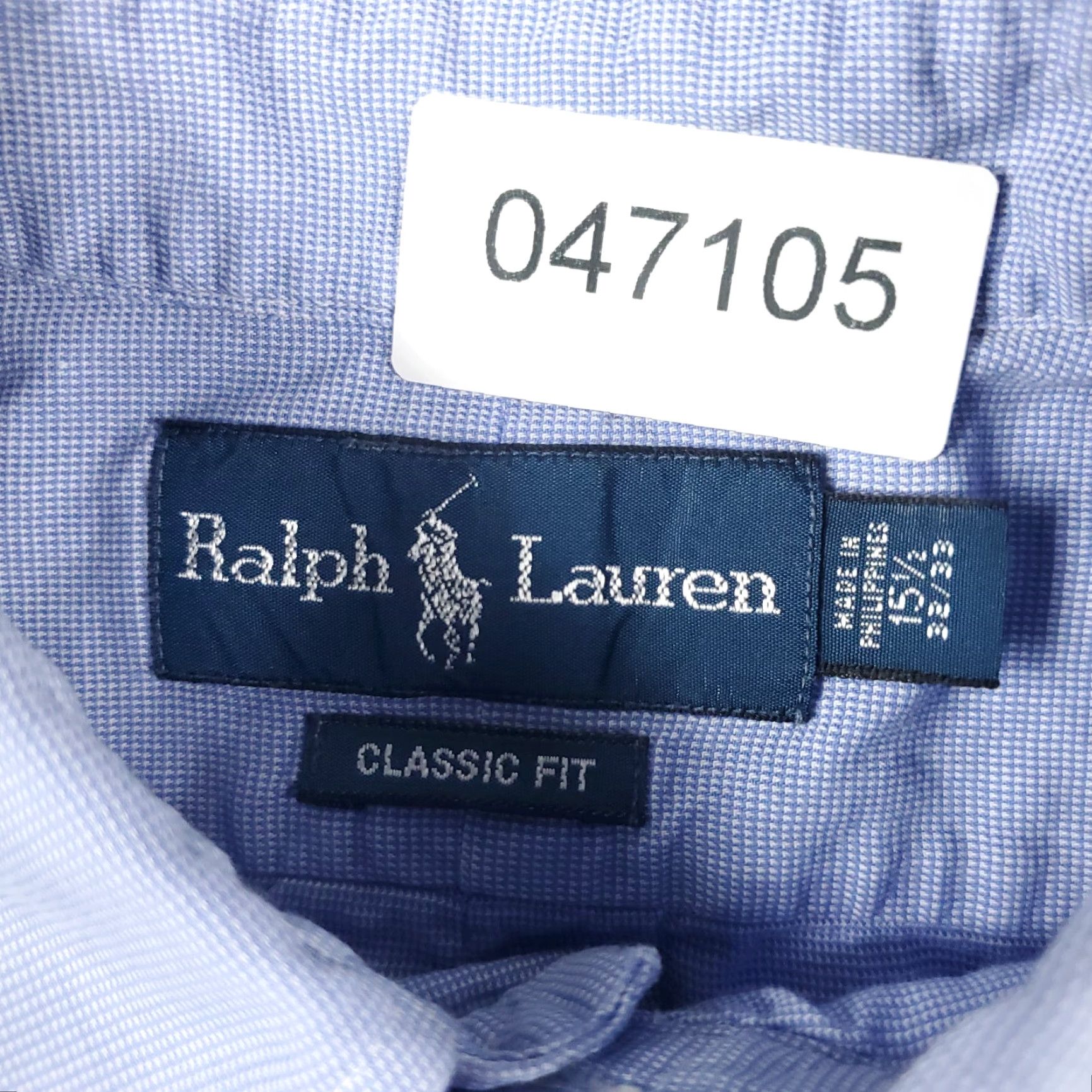 Ralph Lauren VINTAGE Ralph Lauren Dress Shirt Men 15.5 Blue Cotton Button-Down Long Sleeve Business Casual Formal Size 40R - 8 Thumbnail