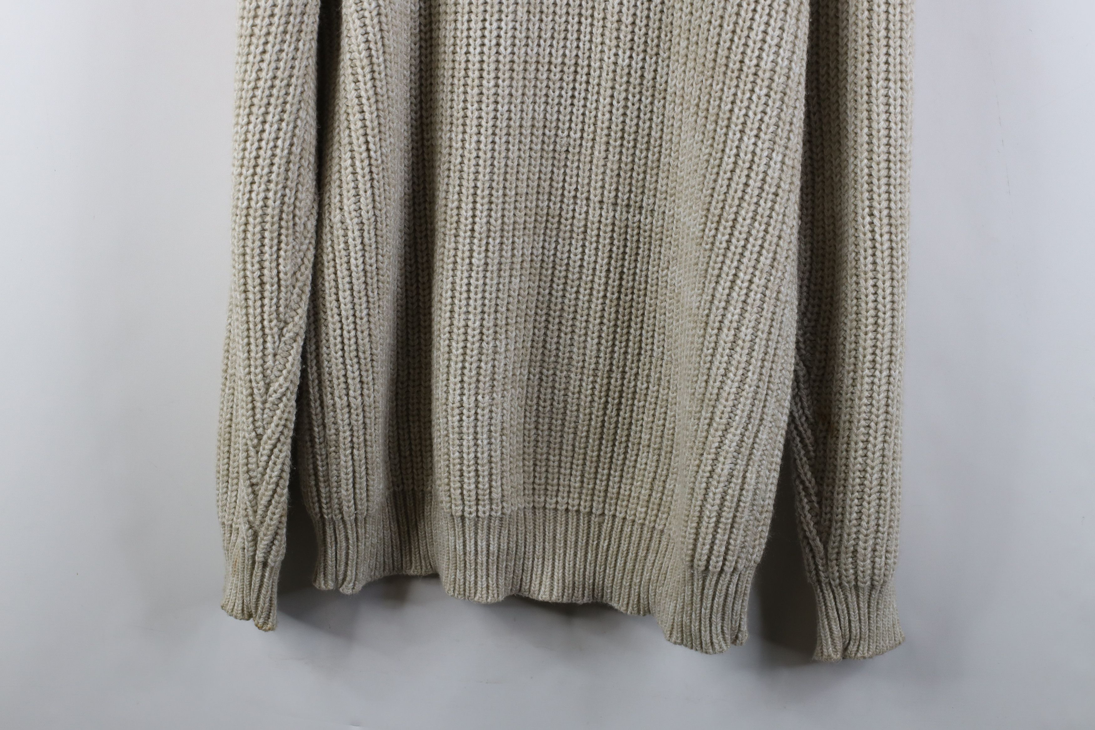 Vintage Vintage 70s Streetwear Chunky Ribbed Knit Sweater Beige Size US XL / EU 56 / 4 - 11 Thumbnail