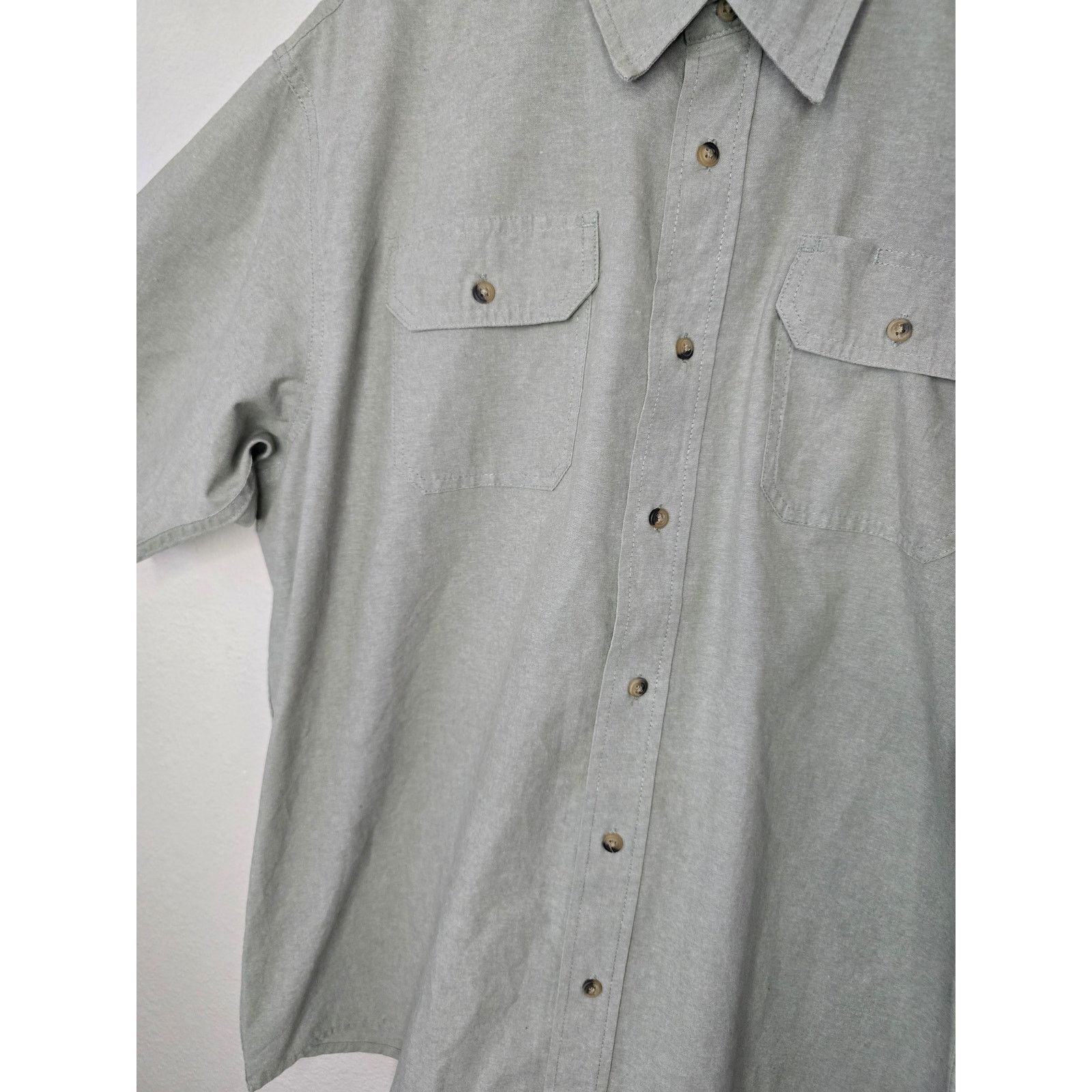 Wrangler Wrangler Short Sleeve Button Up Gray Gray XL Button Shirt Size US XL / EU 56 / 4 - 3 Thumbnail