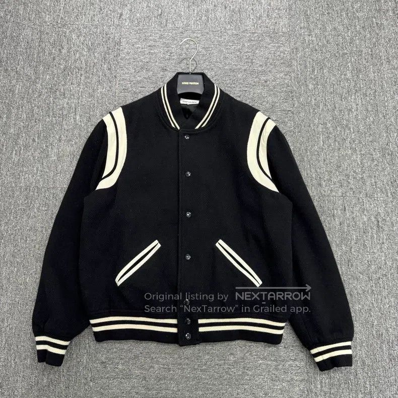 Saint Laurent Paris Saint Laurent Paris Black and White Patchwork Baseball Jac Size US XL / EU 56 / 4 - 1 Thumbnail
