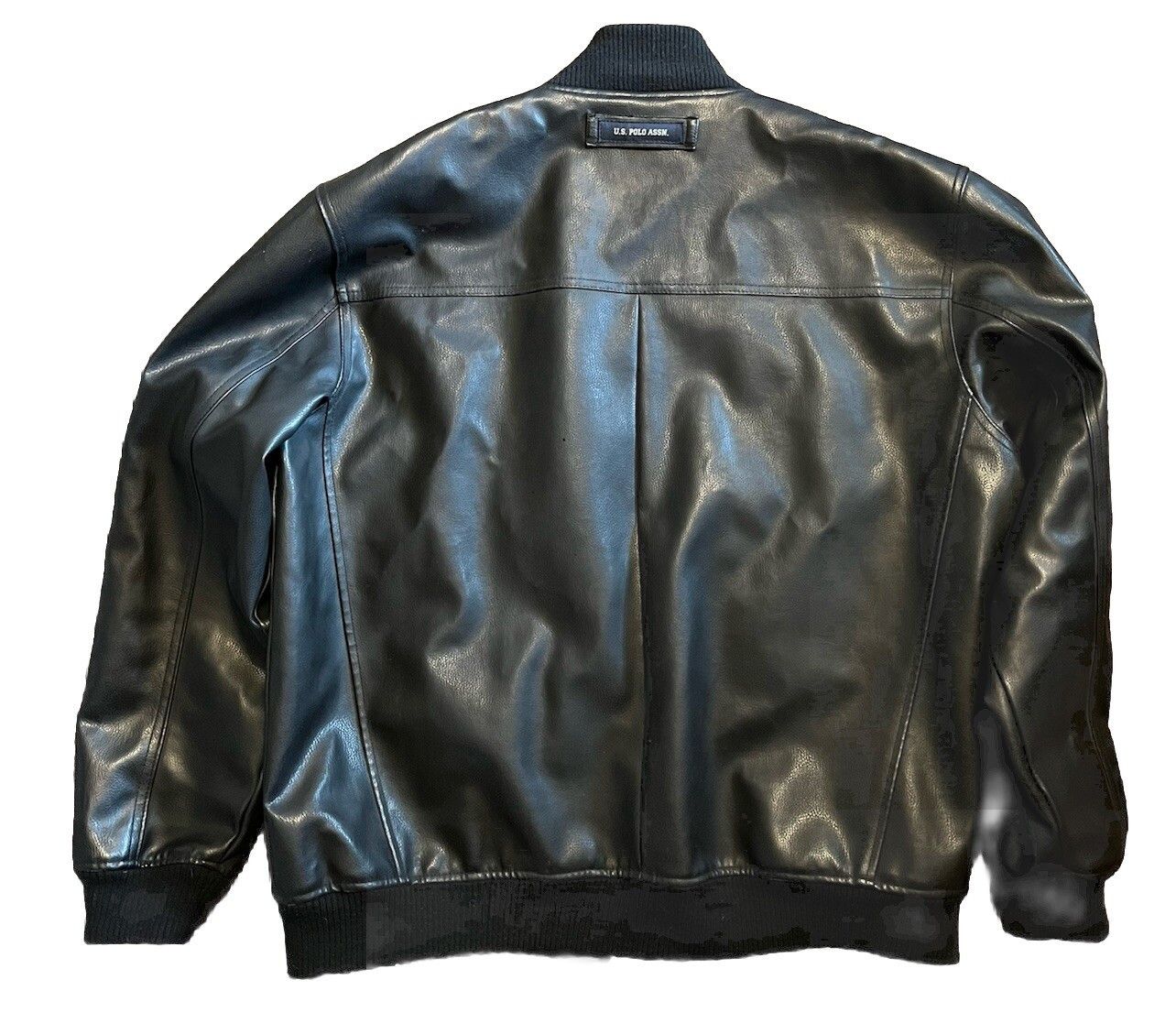 U.S. Polo Assn. Vintage US Polo Assn Black Leather Bomber Jacket Size XL Size US XL / EU 56 / 4 - 2 Thumbnail