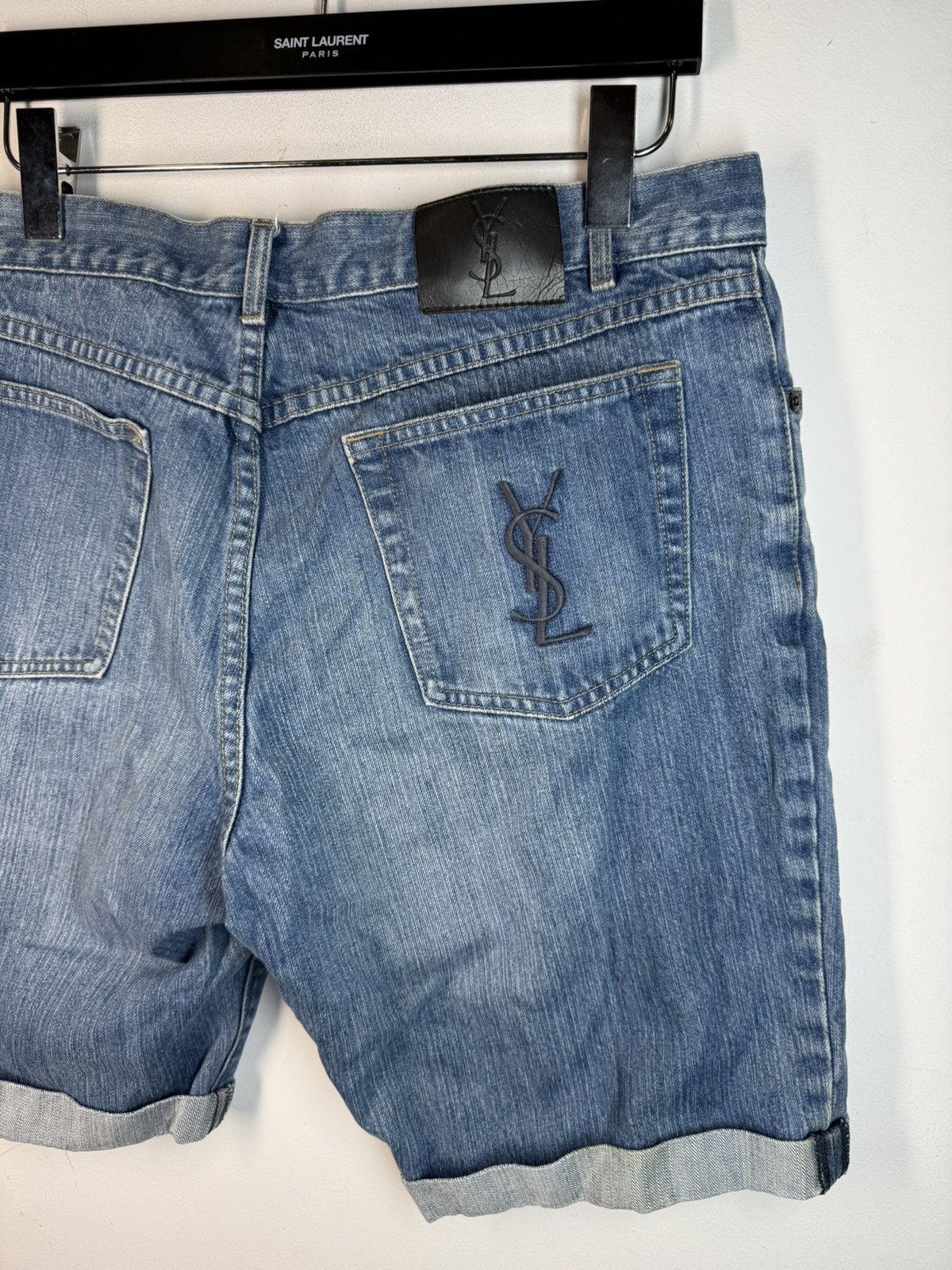 Yves Saint Laurent Denim YSL Shorts Jeans Blue YSL Jeans Shorts Size US 36 / EU 52 - 1 Thumbnail