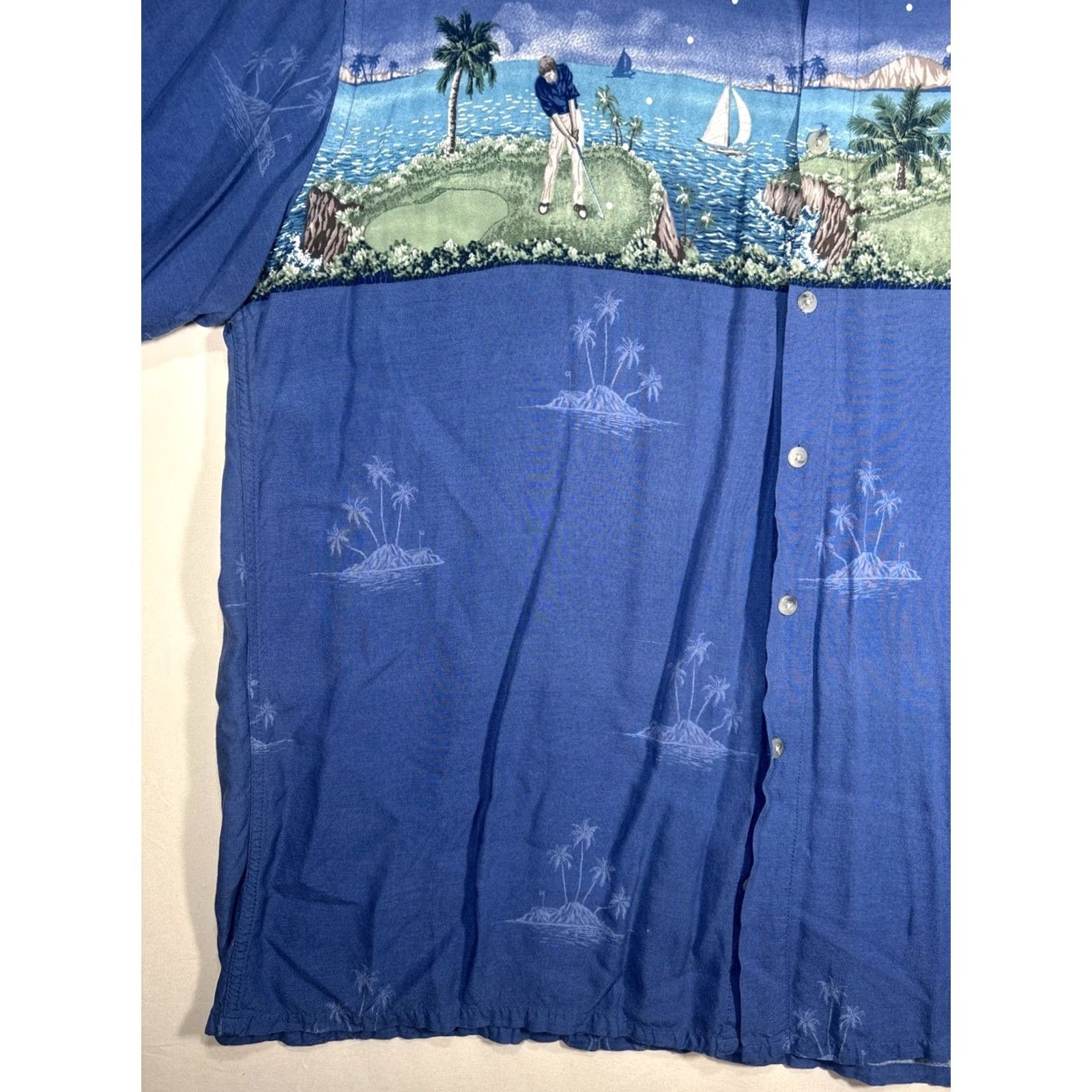 Vintage Campia Moda Campia Golf Print Hawaiian Palm Tree Button Up Shirt XS? XL Size US 36 / EU 52 - 4 Thumbnail