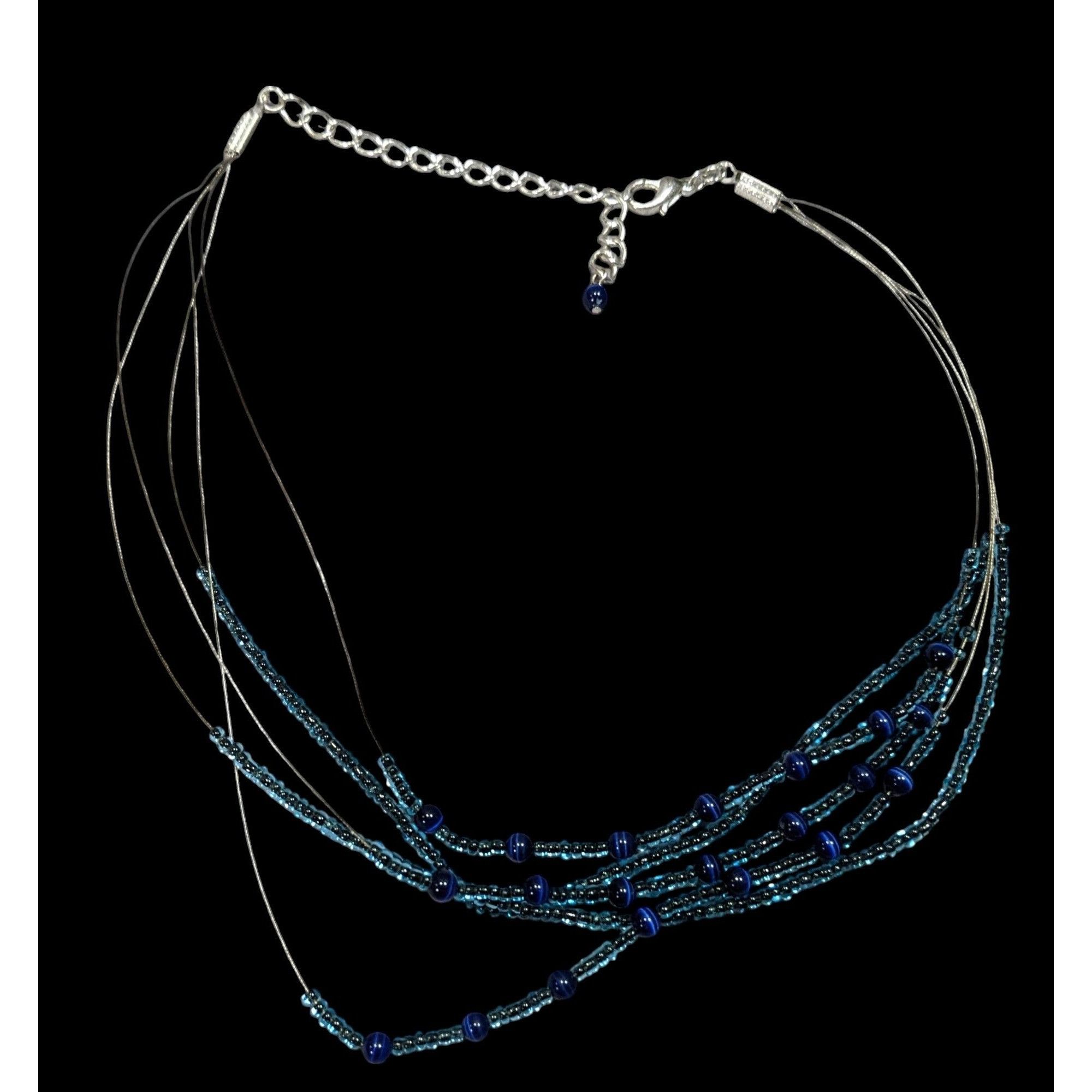 Other Casual Multilayer Blue Glass Beaded Necklace Size ONE SIZE - 2 Thumbnail