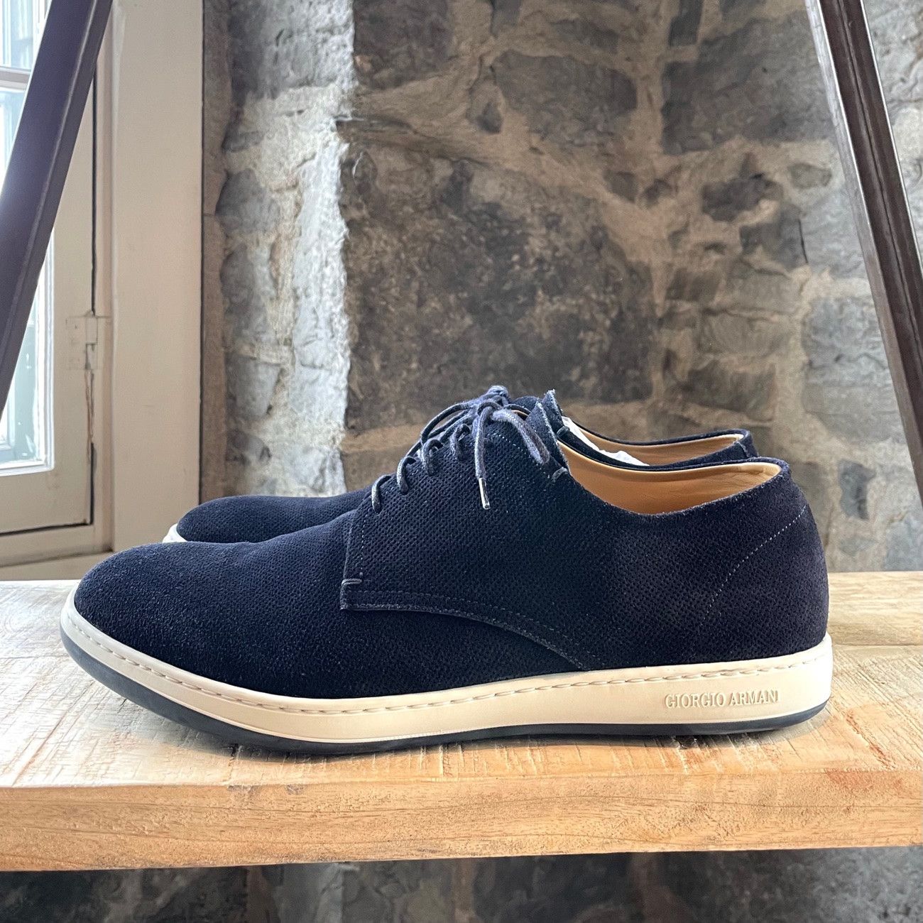 Giorgio Armani Giorgio Armani Navy Suede Sneakers Size US 7 / EU 40 - 5 Thumbnail