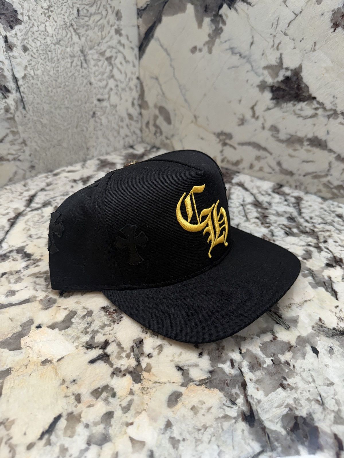 Chrome Hearts Chrome Hearts Cross Patch Hat Black Yellow Baseball Cap Size ONE SIZE - 3 Thumbnail