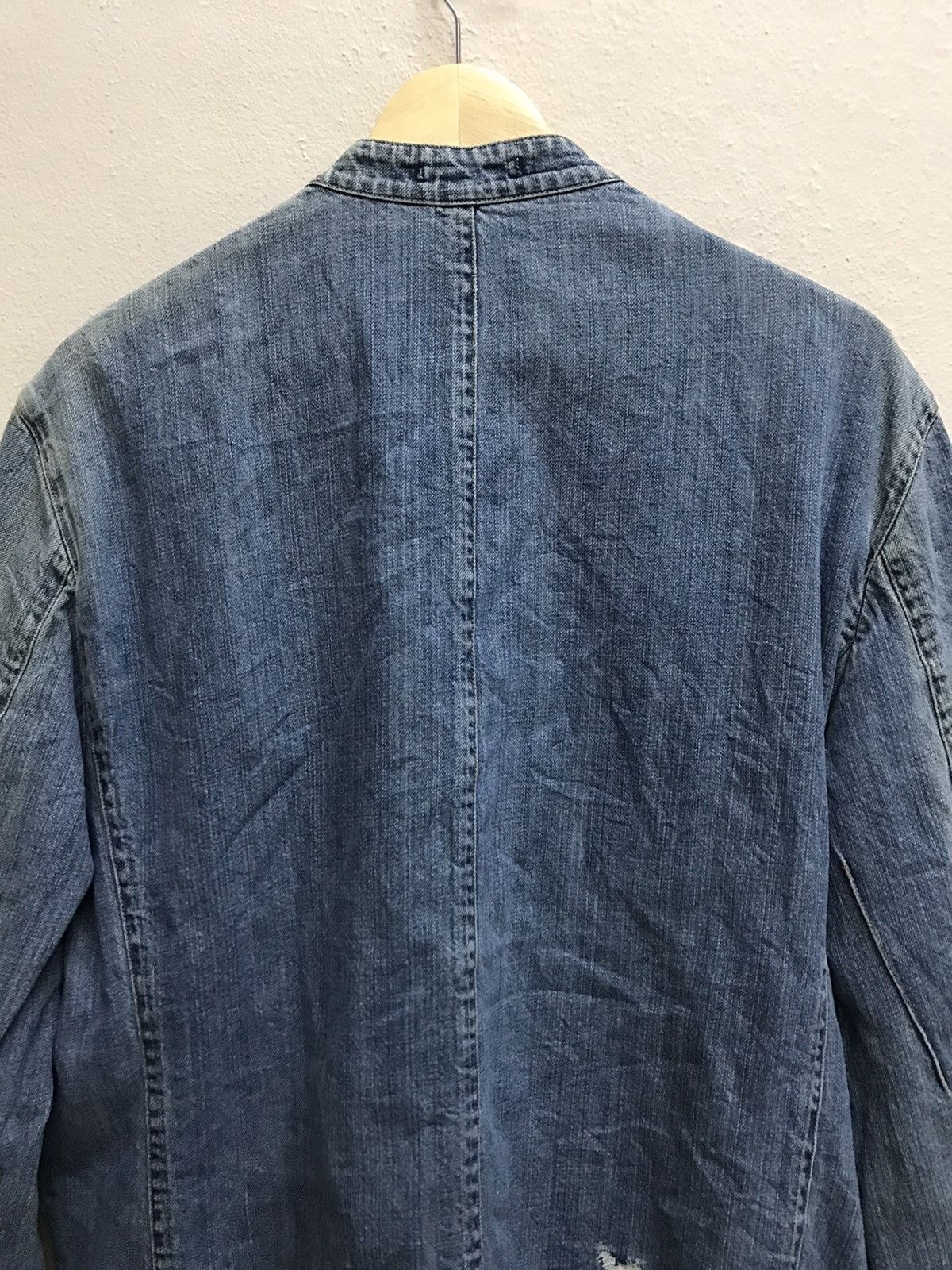 Japanese Brand Vintage Distressed Papas Tartan Neck Chore Jacket Denim Size US M / EU 48-50 / 2 - 8 Thumbnail