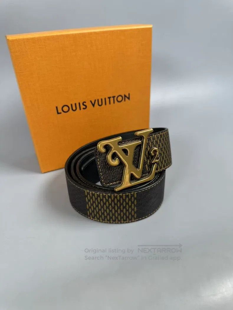 Louis Vuitton Louis Vuitton size 100 Co-branded nigo full LV logo belt Size ONE SIZE - 3 Thumbnail