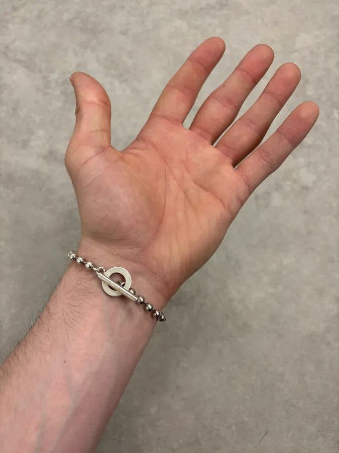 Vintage 2000s Gucci Silver Beaded Anchor Chain Bracelet Size ONE SIZE - 4 Thumbnail