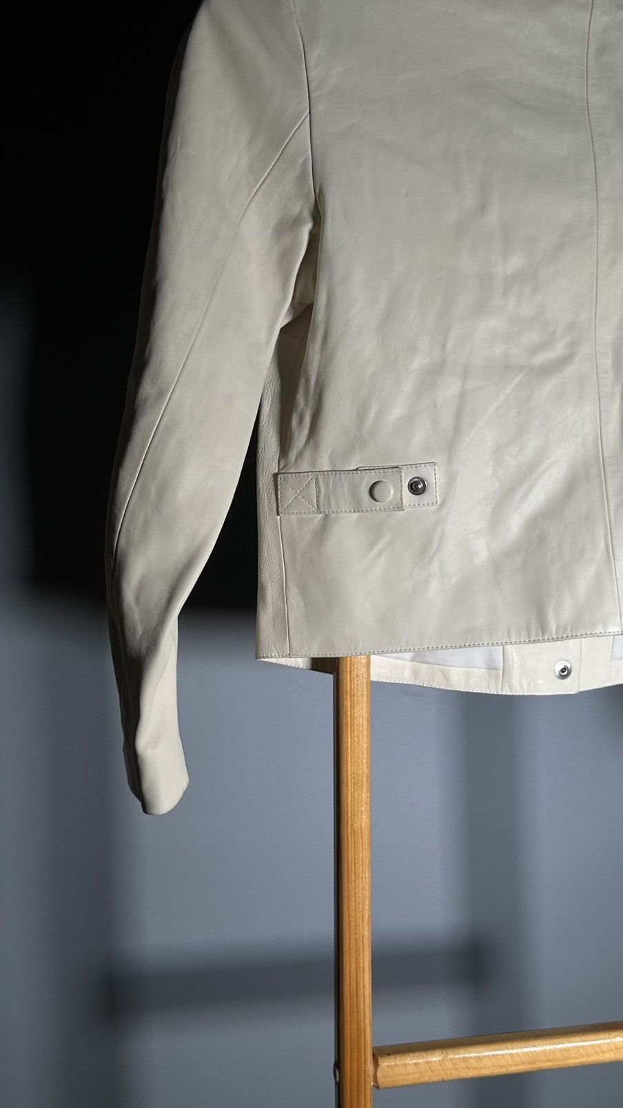 agnes b. agnes b. pression leather cardigan blouson jacket cream Size XS / US 0-2 / IT 36-38 - 11 Thumbnail