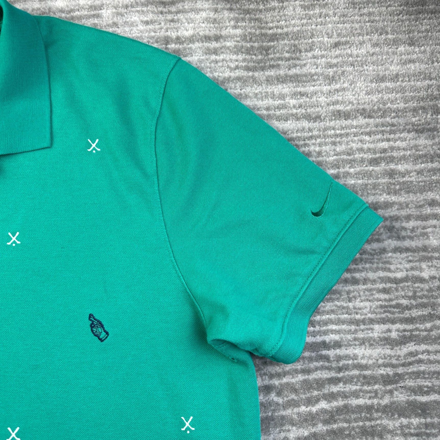 Nike Nike Polo Shirt Mens Large Green All Over Print Performance Pique Dri Fit Size US L / EU 52-54 / 3 - 4 Thumbnail