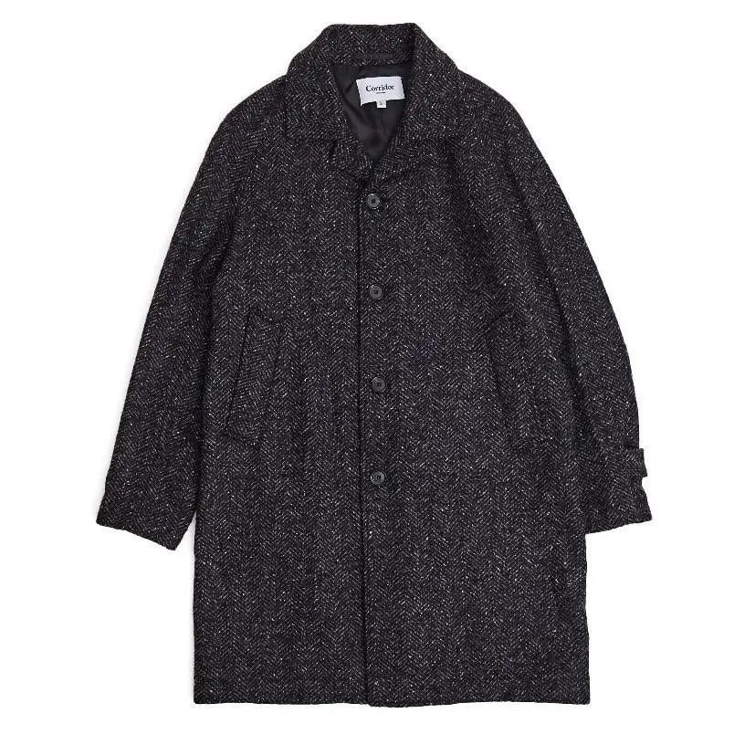 Corridor Italian Wool/Silk Tweed Herringbone Raglan Coat Size US XS / EU 42 / 0 - 5 Thumbnail