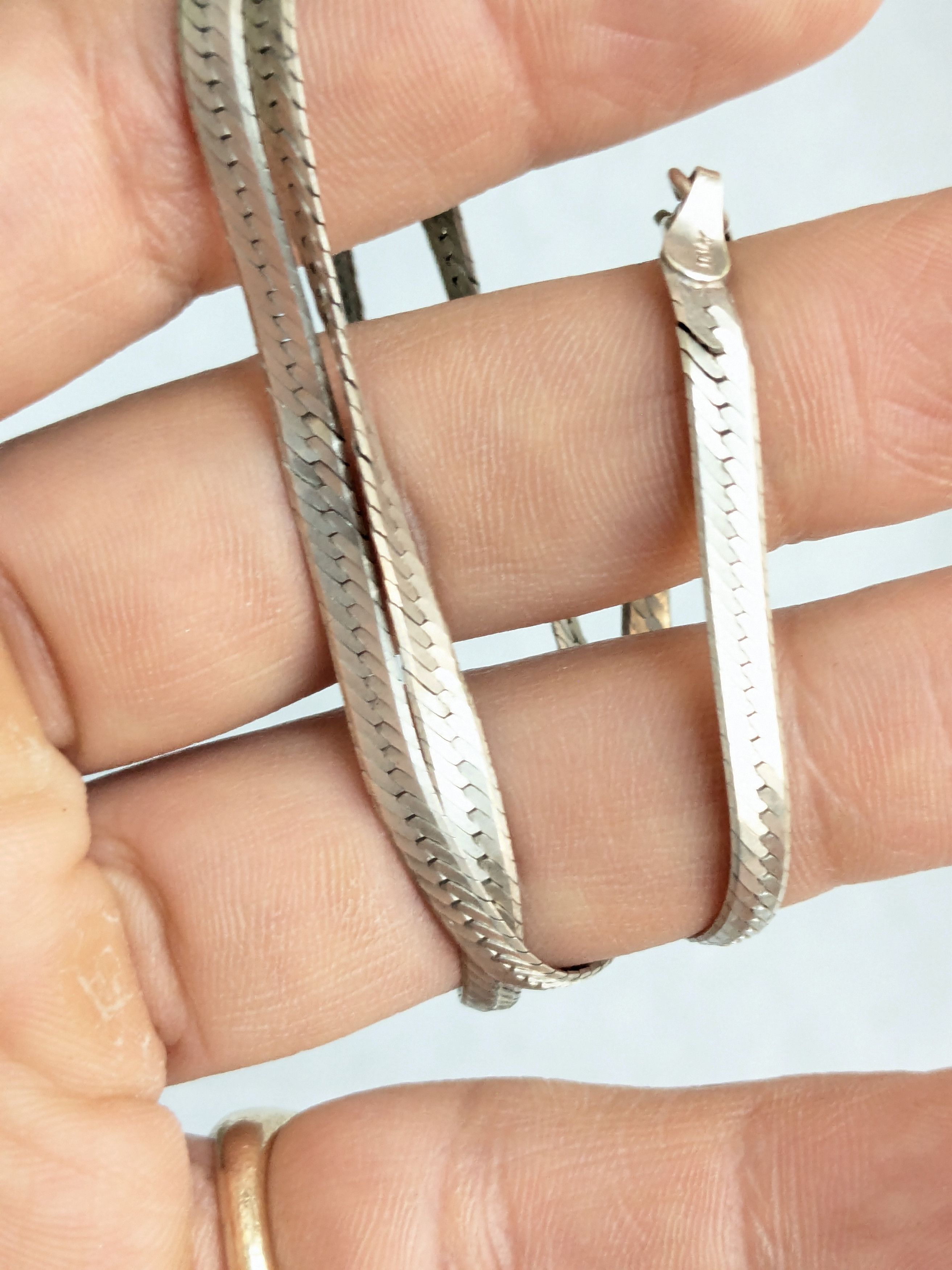 Jewelry Vintage Sterling Silver Herringbone Necklace 20" Size ONE SIZE - 13 Thumbnail