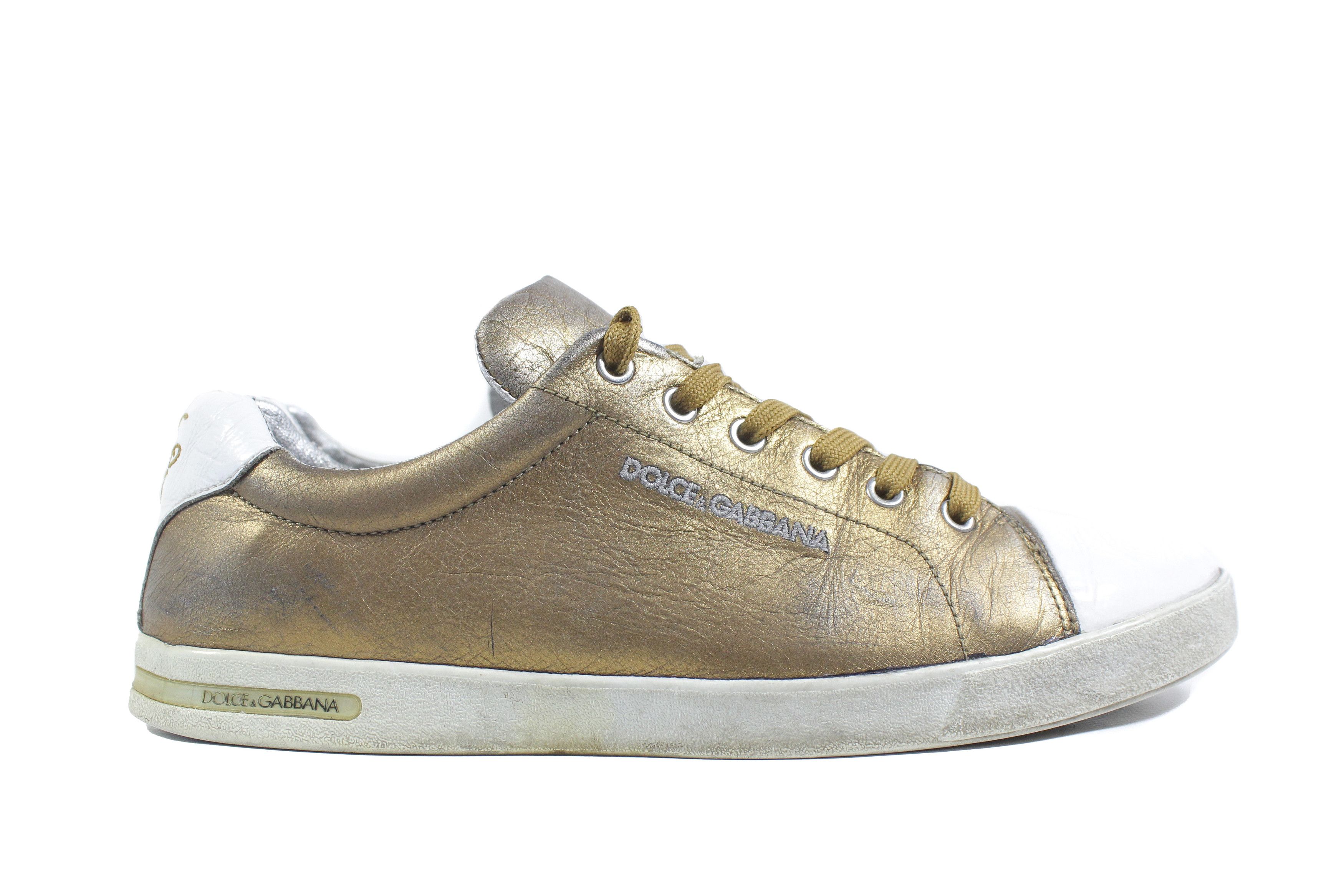 Dolce & Gabbana Leather Distressed Low Sneakers Size US 9.5 / IT 39.5 - 2 Thumbnail