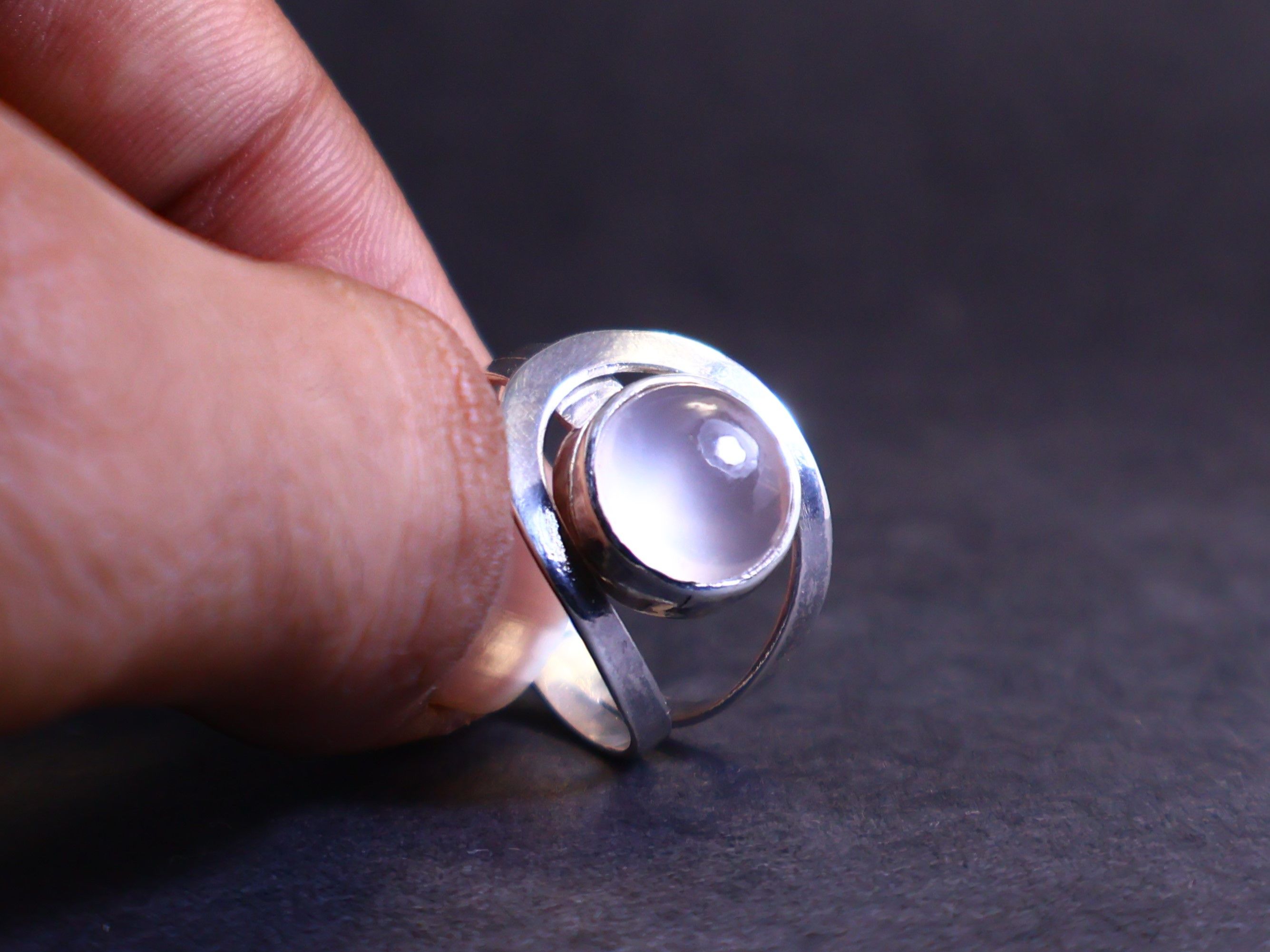 Handmade Rose Quartz Ring, 925 Sterling Silver, Handmade Women Ring, Size ONE SIZE - 5 Thumbnail